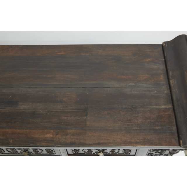 A Massive Carved Zitan Five-Drawer Coffer Table, Qing Dynasty, 19th Century
