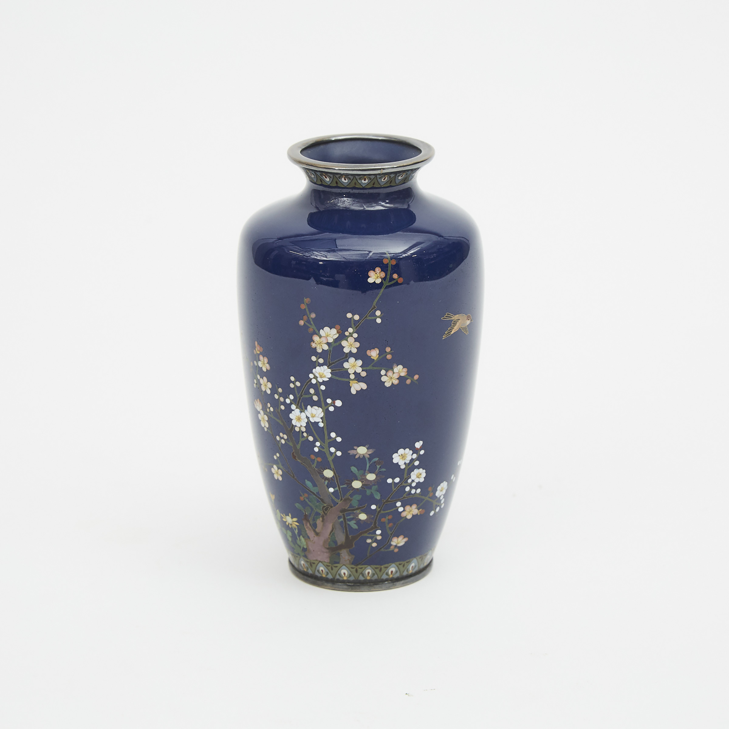 A Blue Ground Cloisonné Vase, Inaba Mark, Early 20th Century