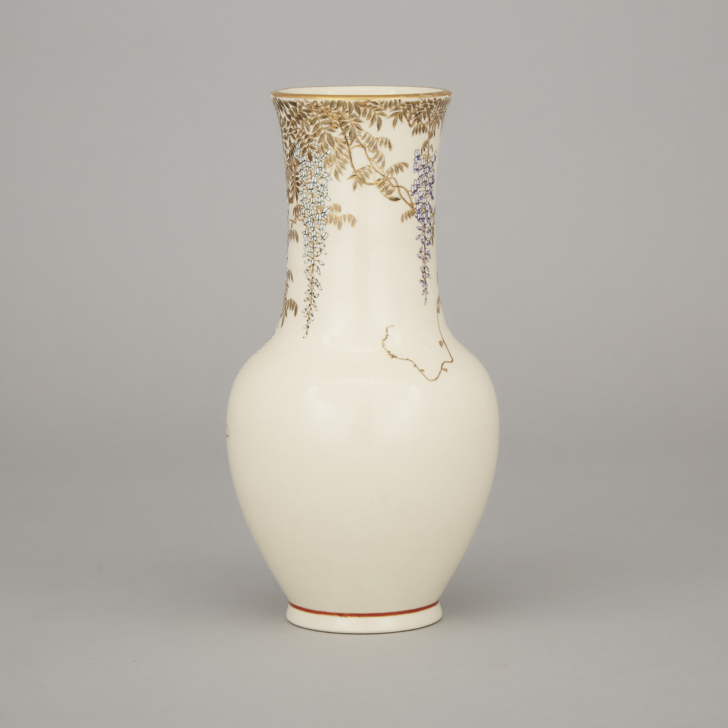 A Large 'Kacho-e' Satsuma Vase, Yabu Meizan Mark, Meiji Period 