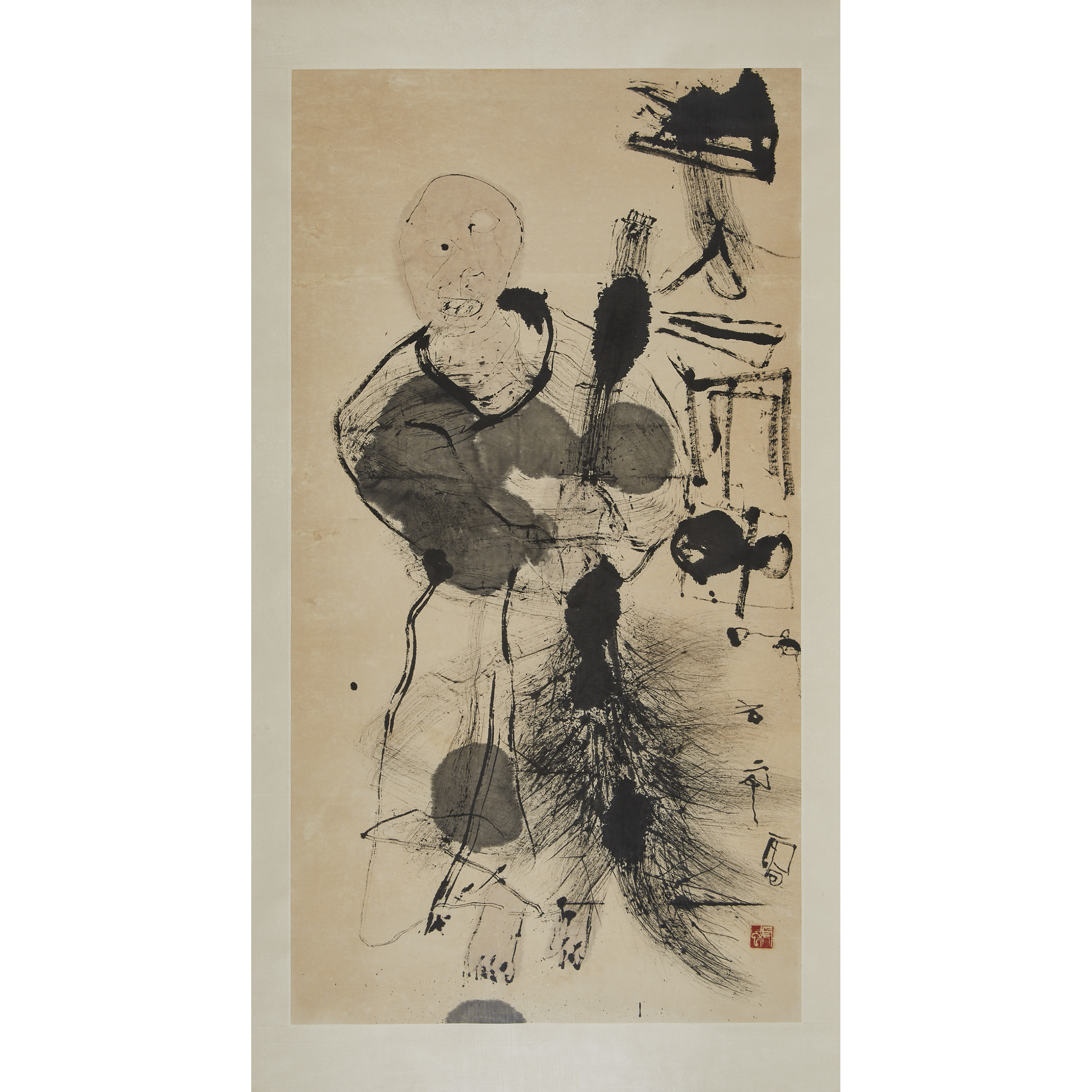 Shi Hu (1942-), Sweeping Monk