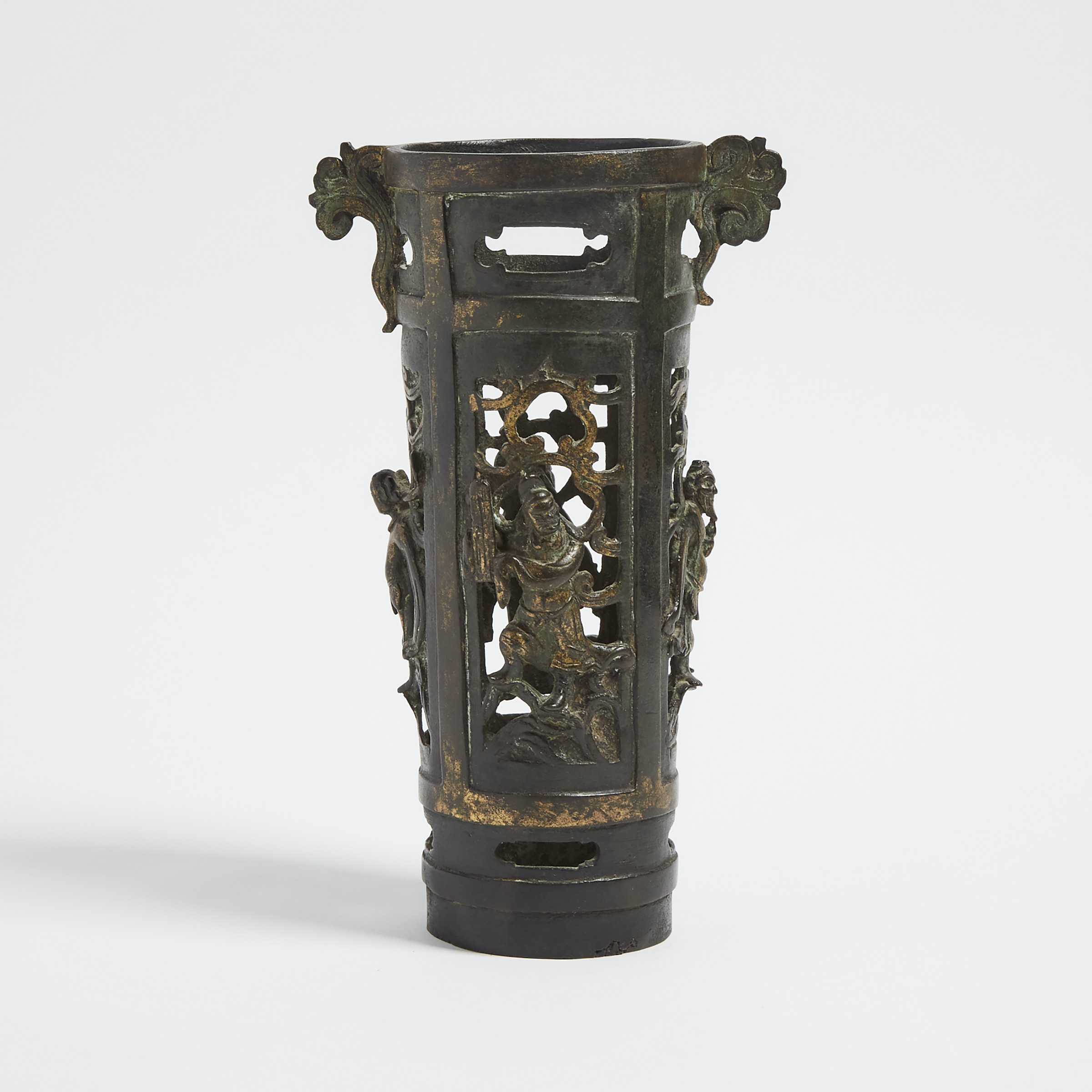 A Chinese Bronze 'Daoist Immortals' Incense Holder, Ming Dynasty