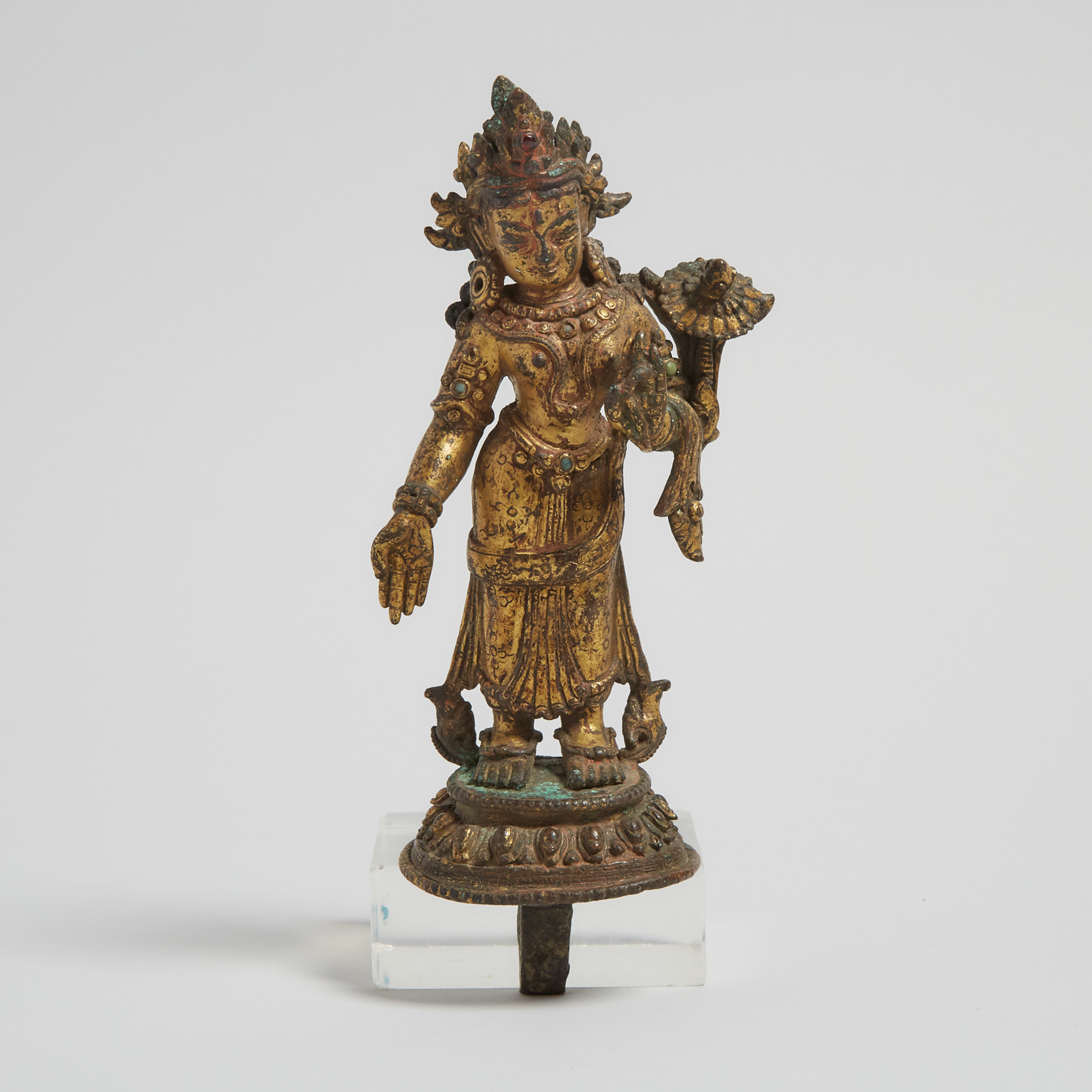 A Gilt Bronze Standing Figure of Padmapani, Nepal, 15th Century or Later
