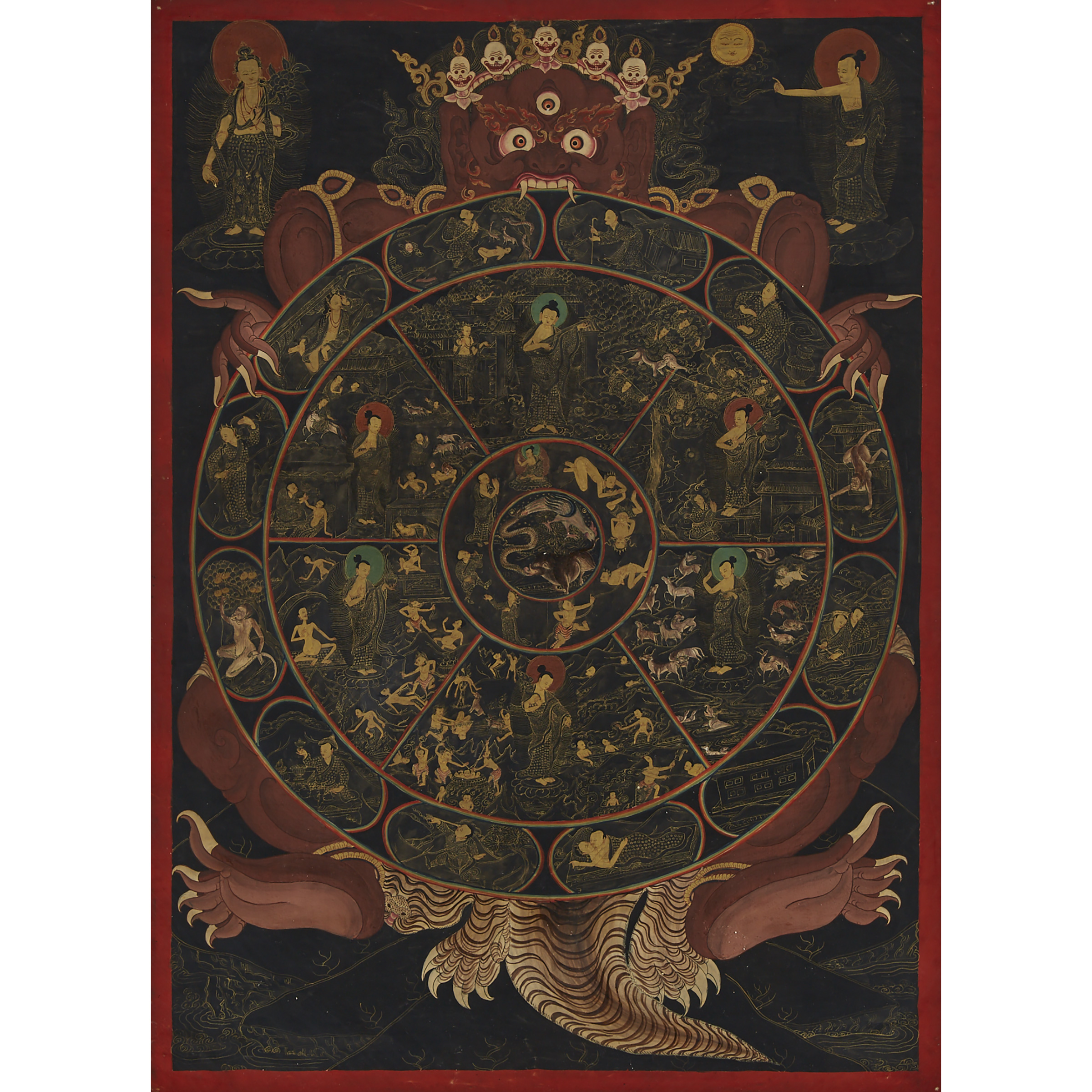 A Thangka Depicting the Wheel of Life, Tibet, 18th Century or Later