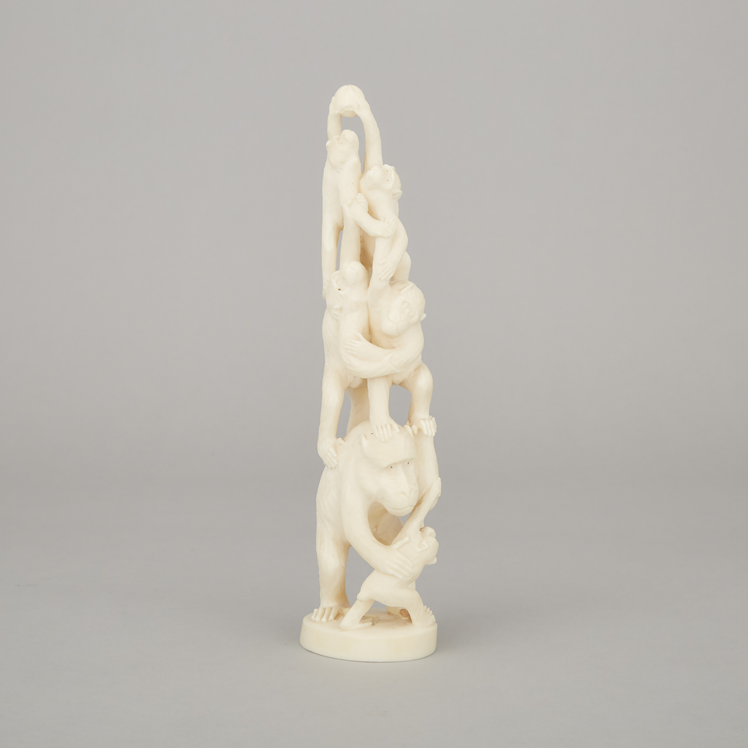 A Carved Ivory Monkey Group, Early 20th Century