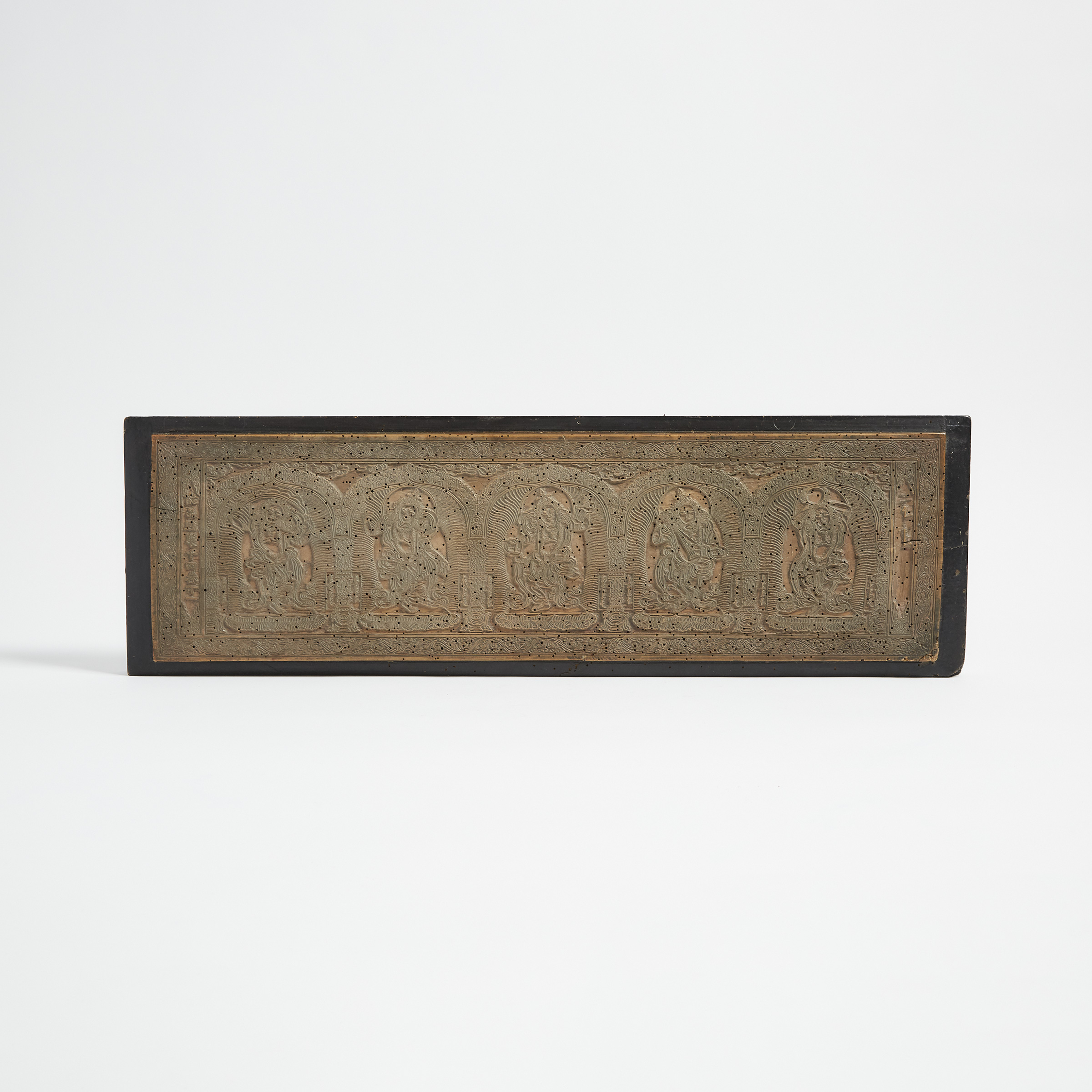 A Chinese 'Sutra of Multiple Buddhas' Wood Printing Block, 18th Century 