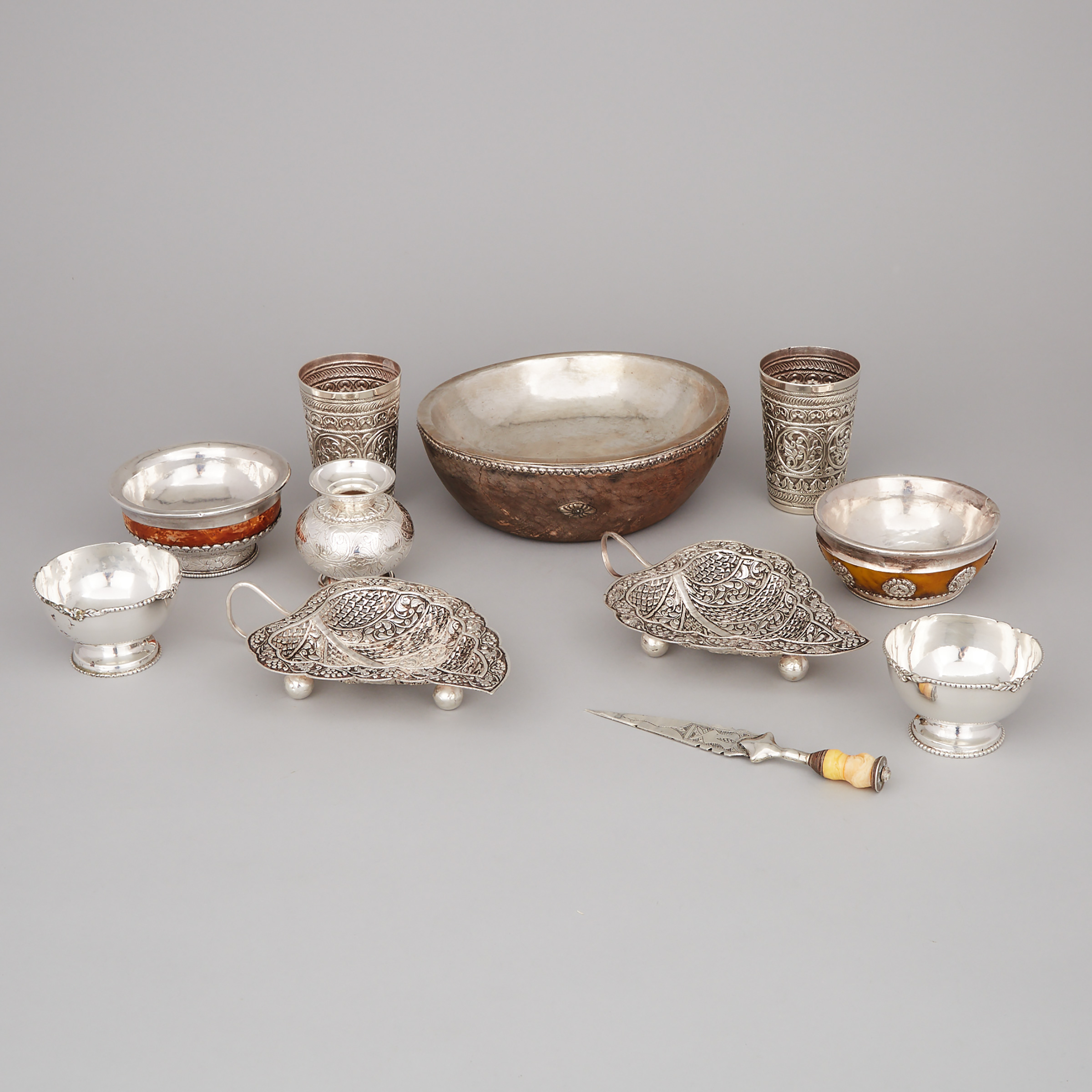 Group of Eastern Silver, 20th century