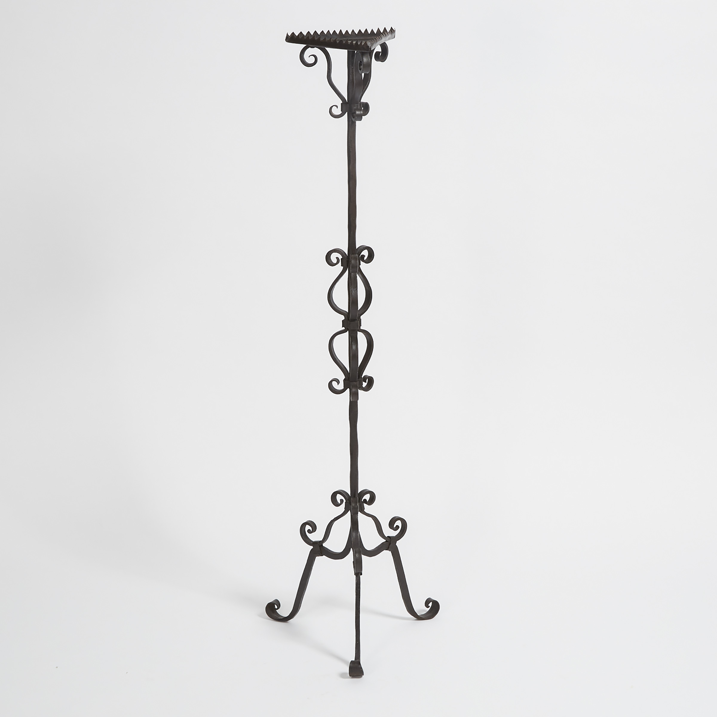 Spanish Wrought Iron Torchiere Candle Stand, 18th/19th century