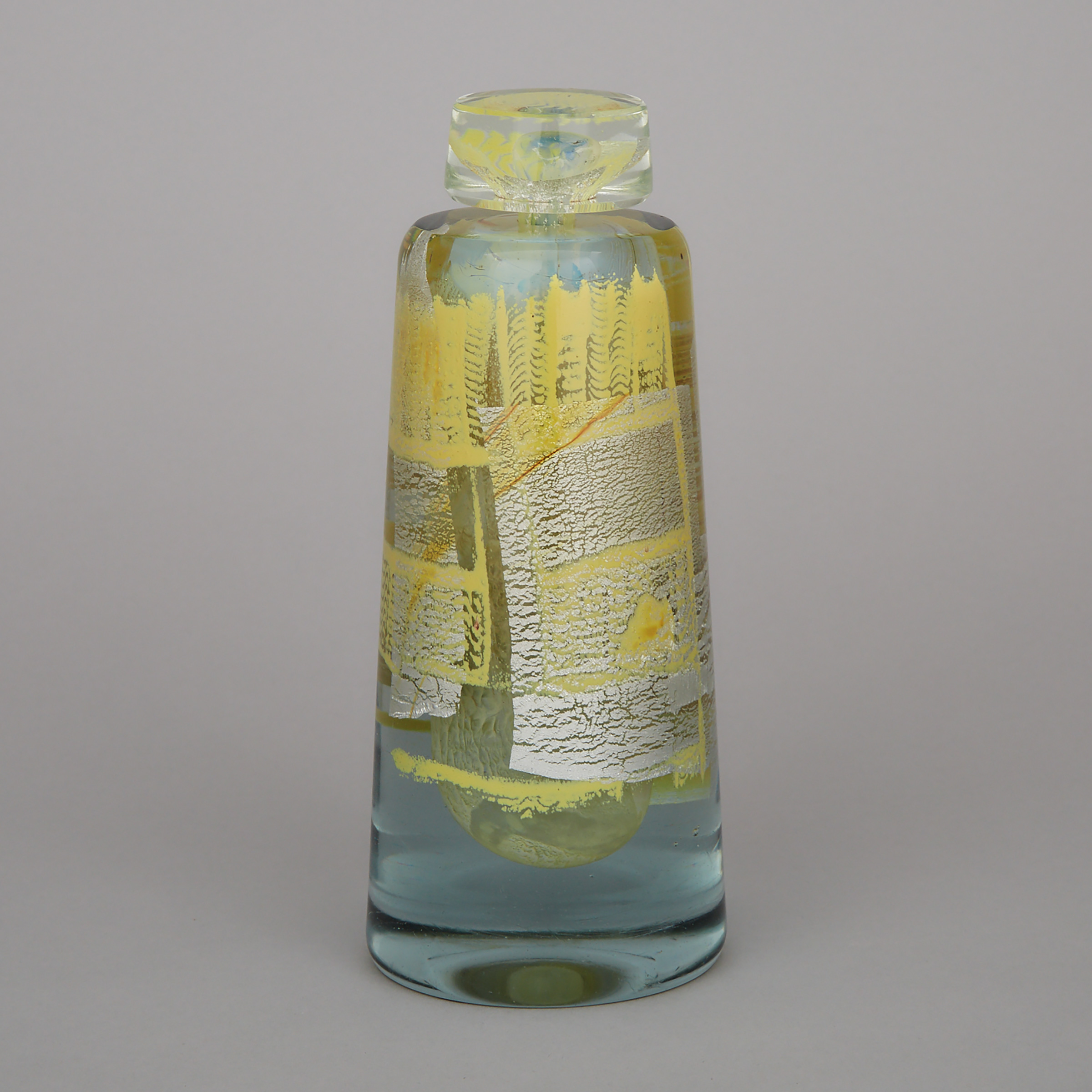 Christopher Ries (American, b.1952), Internally Decorated Glass Bottle with Stopper, 1977
