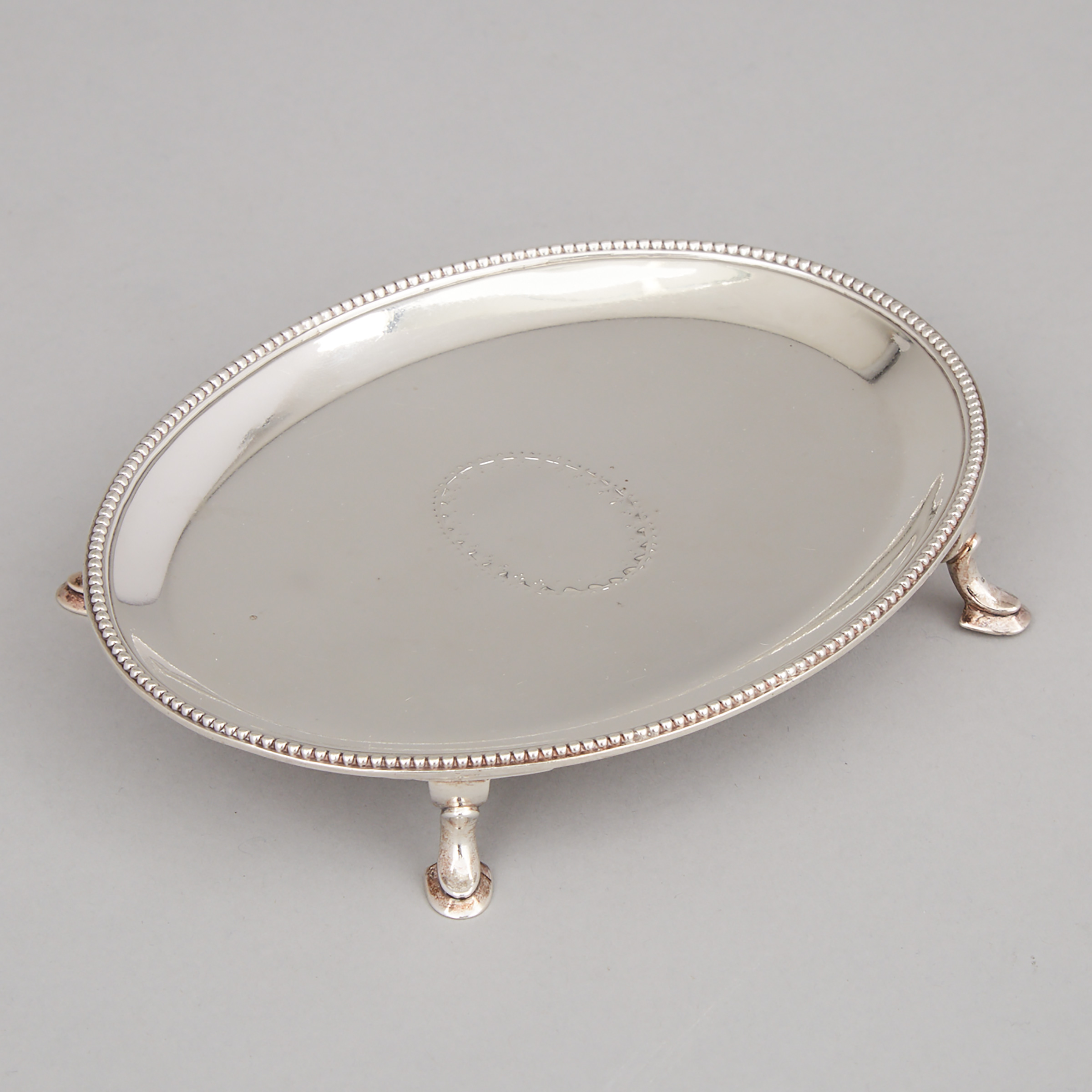 George III Silver Oval Teapot Stand, William Plummer, London, 1780
