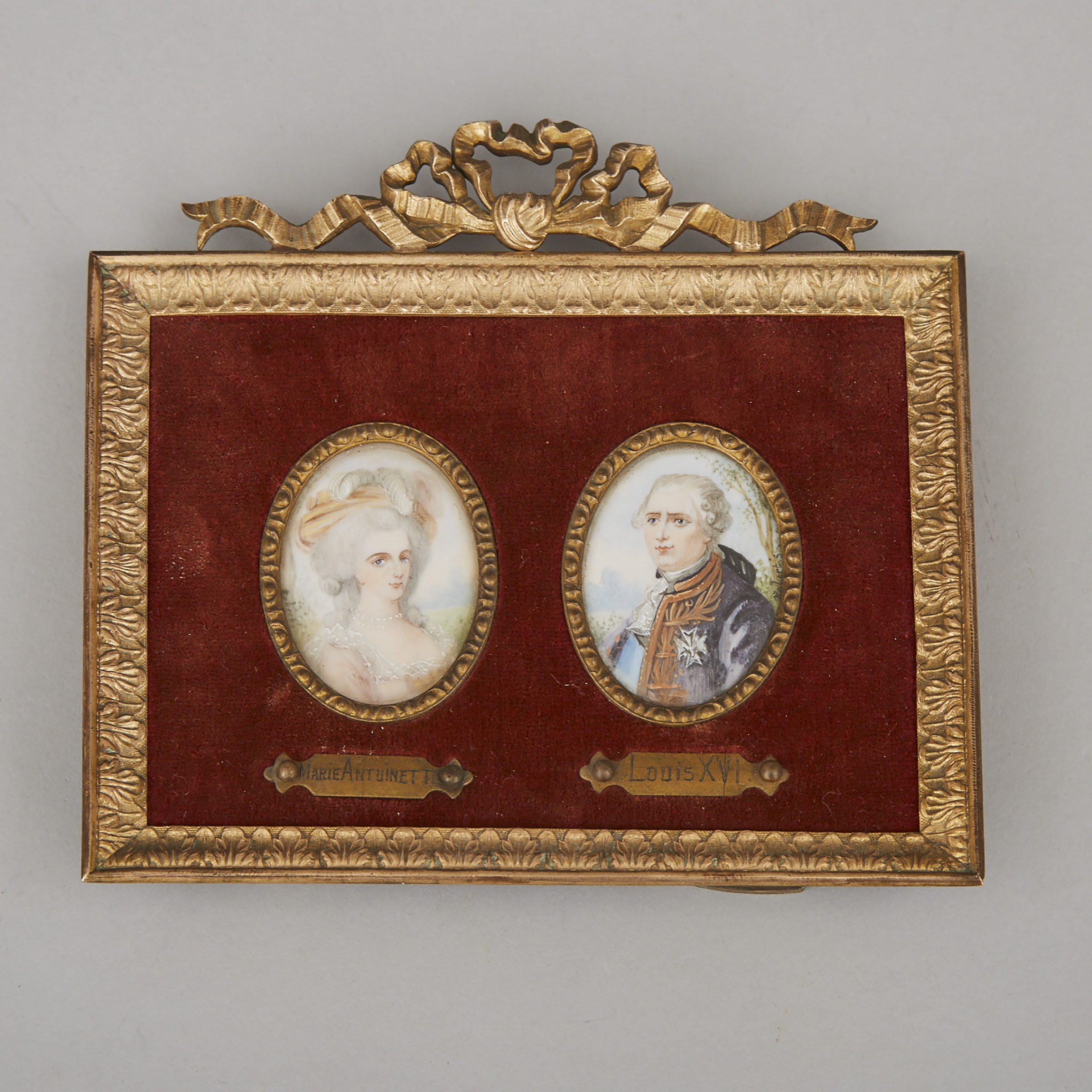 French Portrait Miniatures on Ivory of Louis XVI and Marie Antoinette 