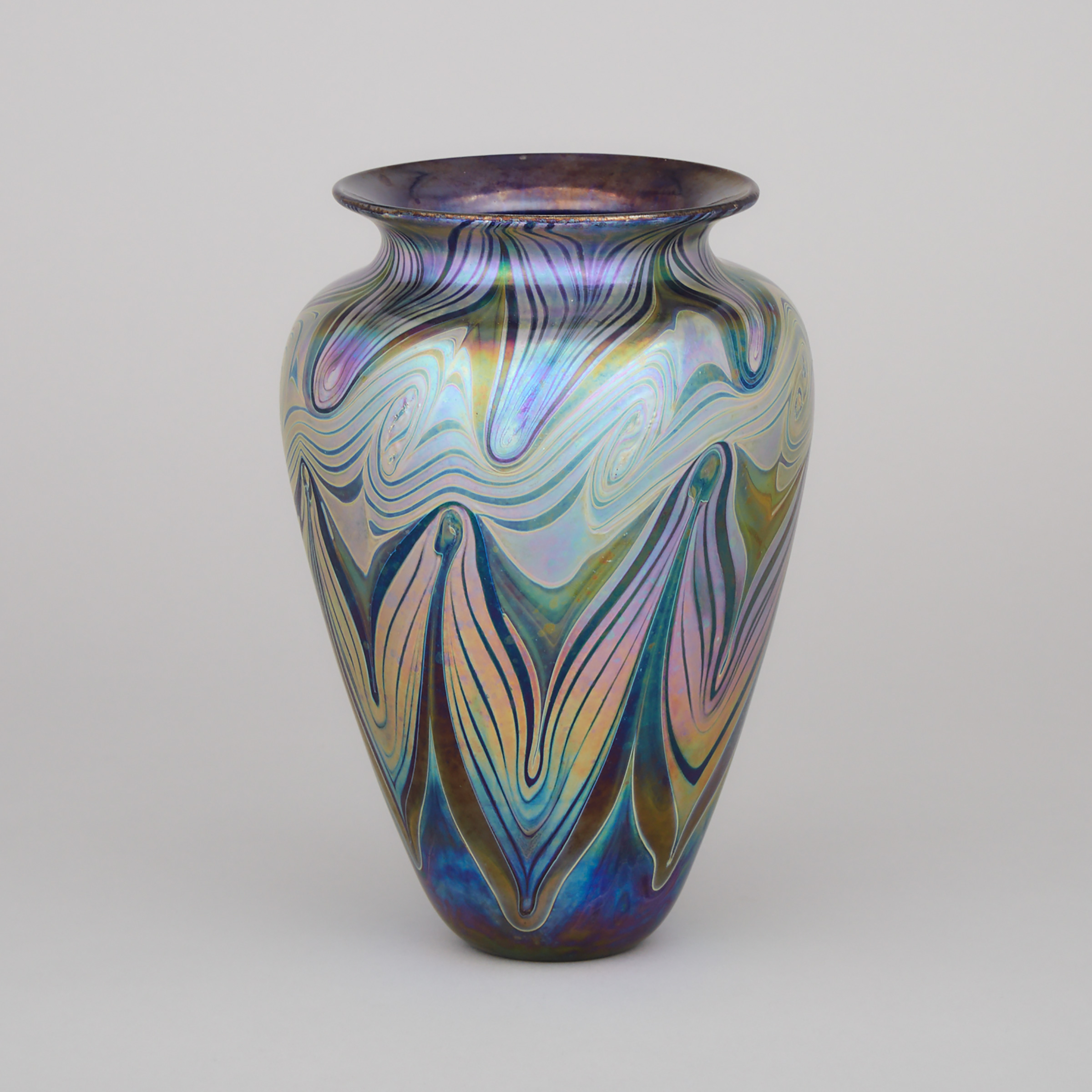 Karl Schantz (American-Canadian, b.1944), Iridescent Glass Vase, 1977