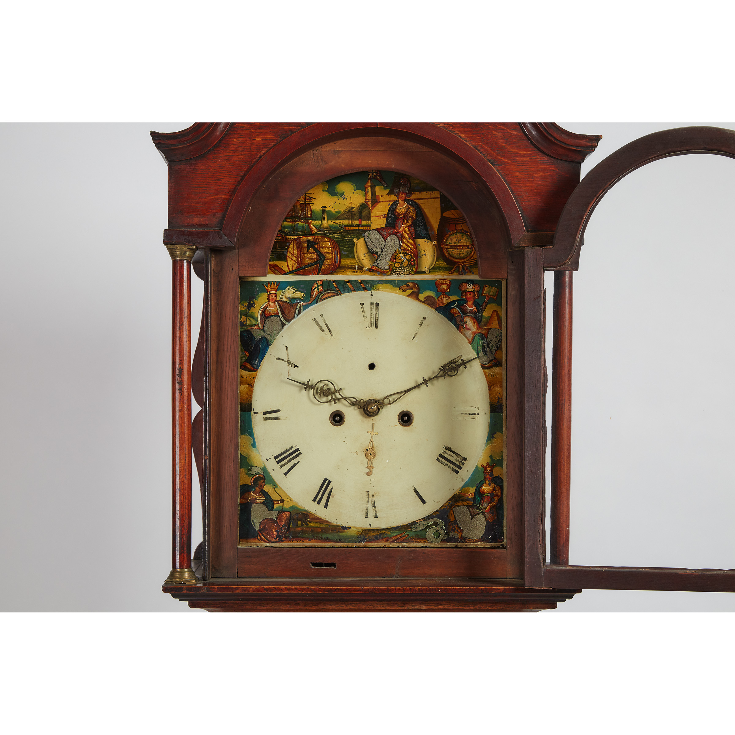 English Oak Tall Case Clock, early 19th century