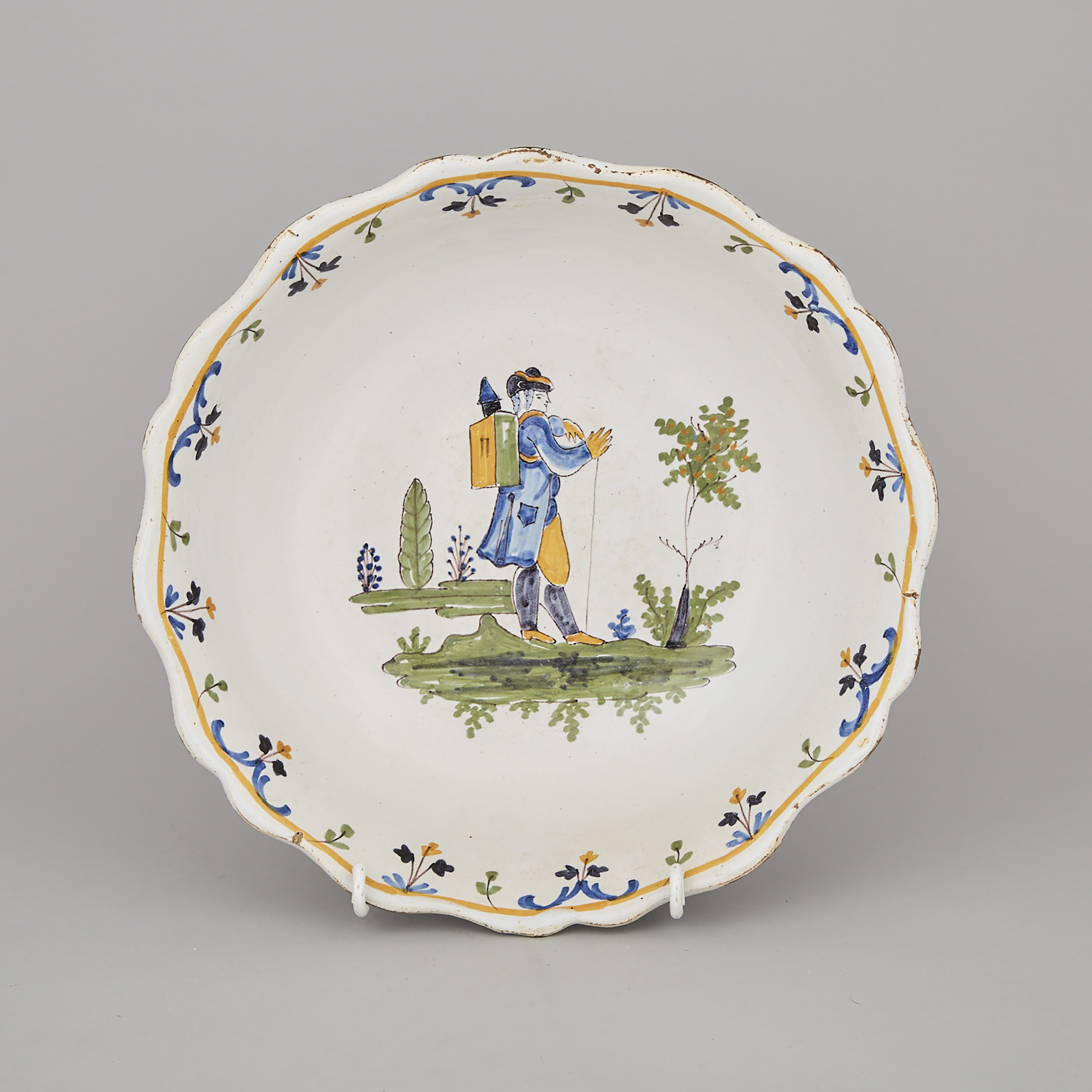 French Faience Polychrome Basin, late 18th/early 19th century