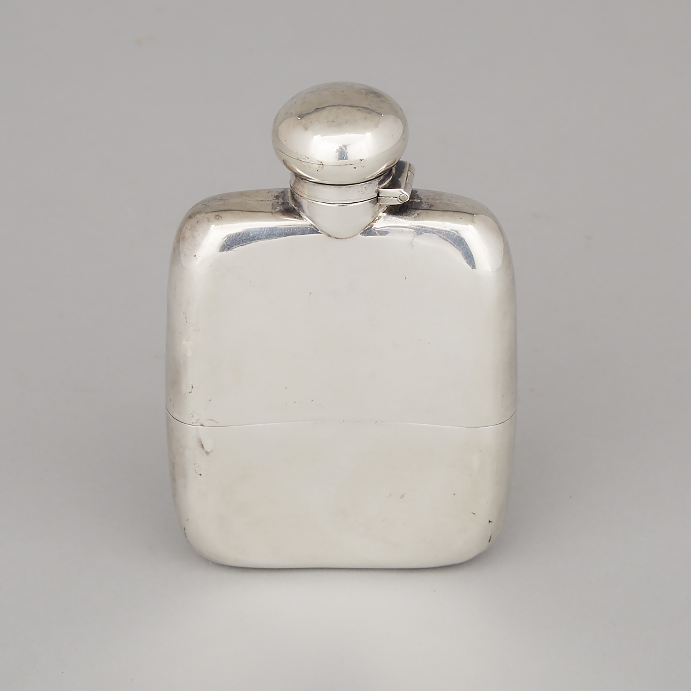 English Silver Spirit Flask, Williams Ltd., Birmingham, 1908