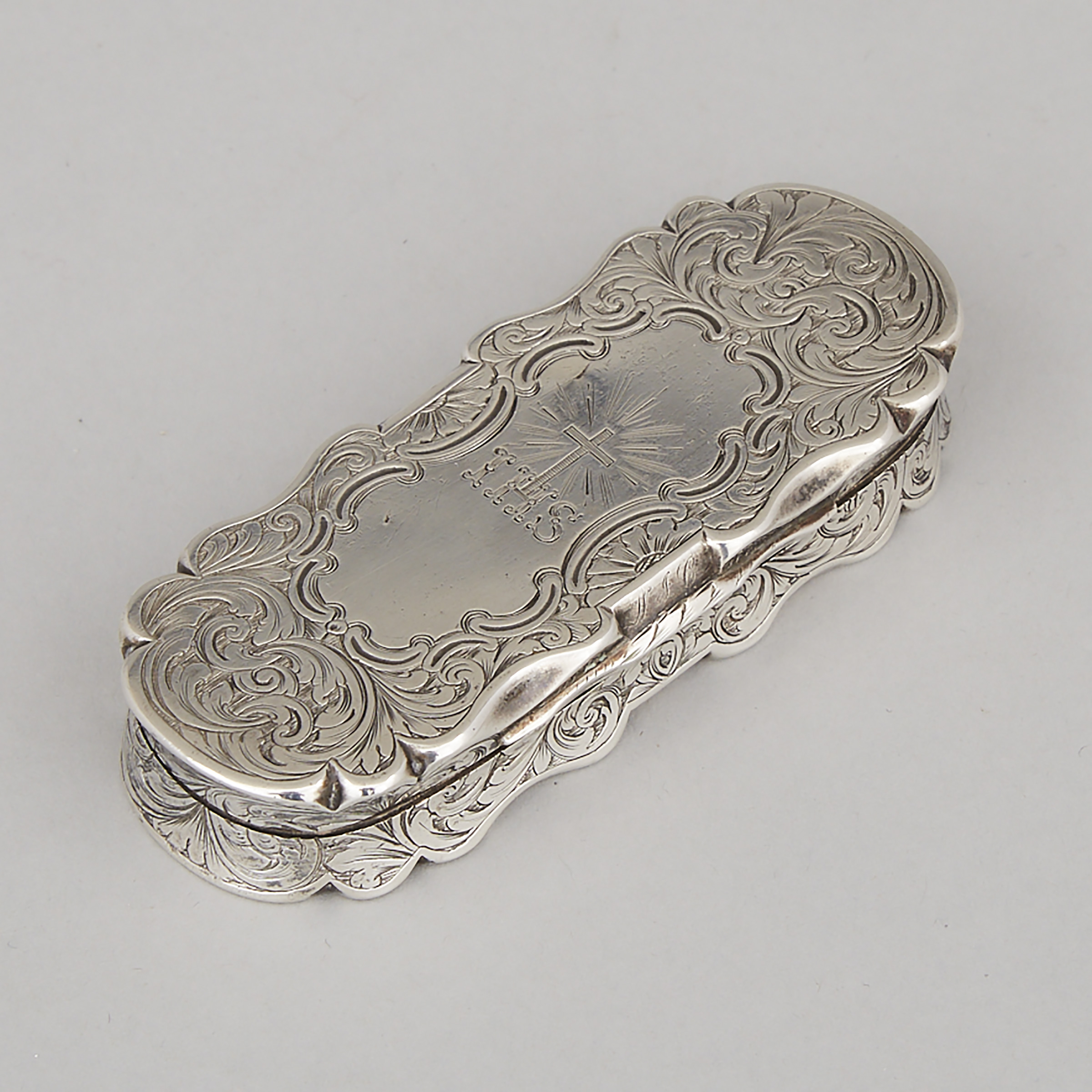 Victorian Silver Snuff Box, Nathaniel Mills, Birmingham, 1852
