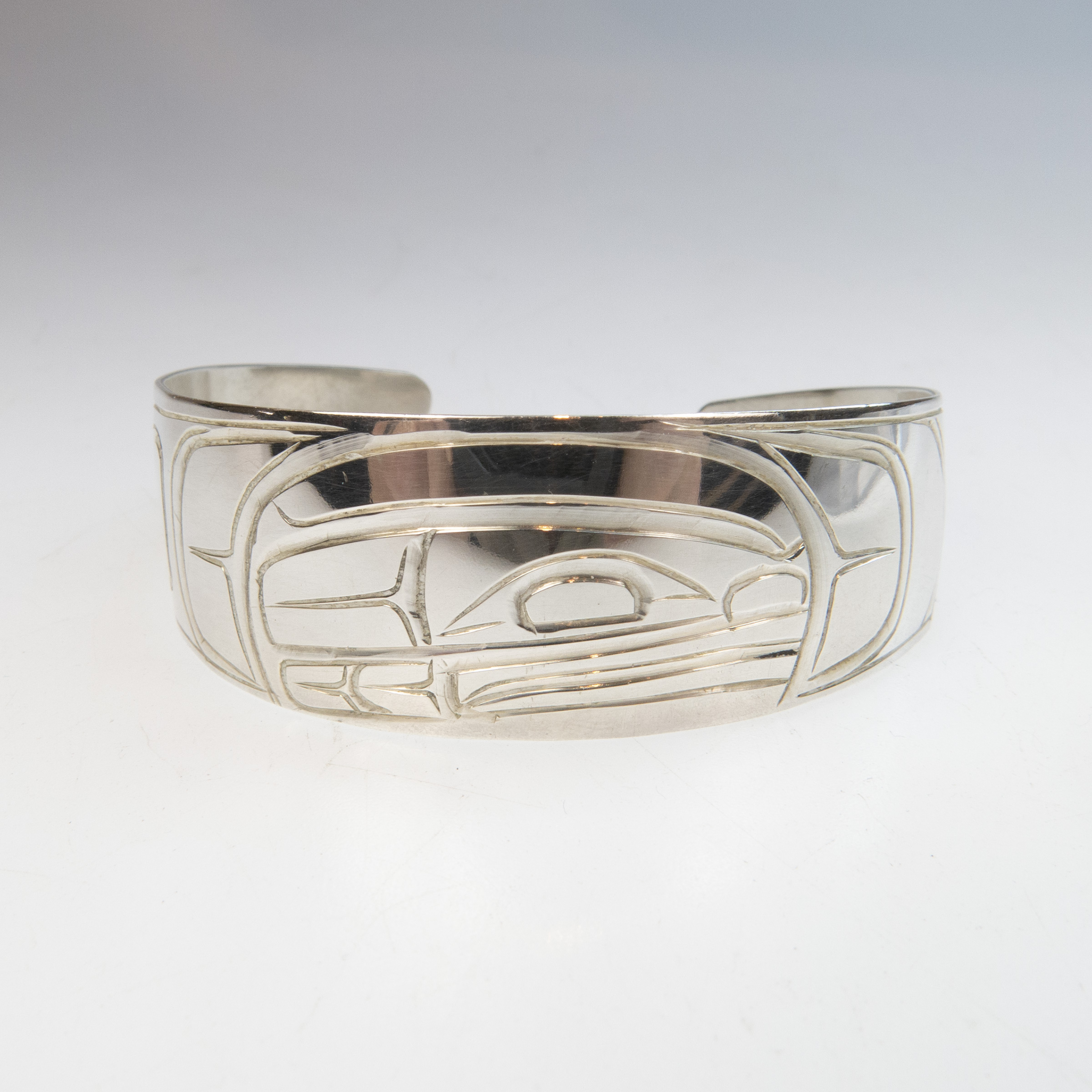 Sterling Silver Donald Lyle Lancaster Namgis Nation Open Cuff Bangle
