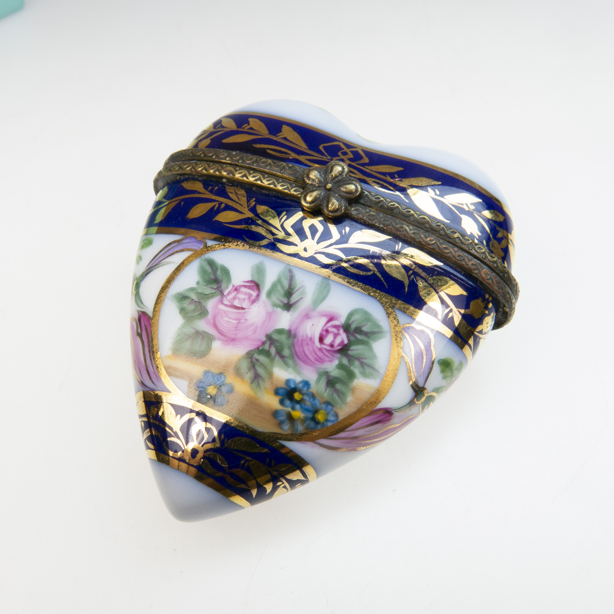 French Porcelain Heart-Shaped Trinket Box