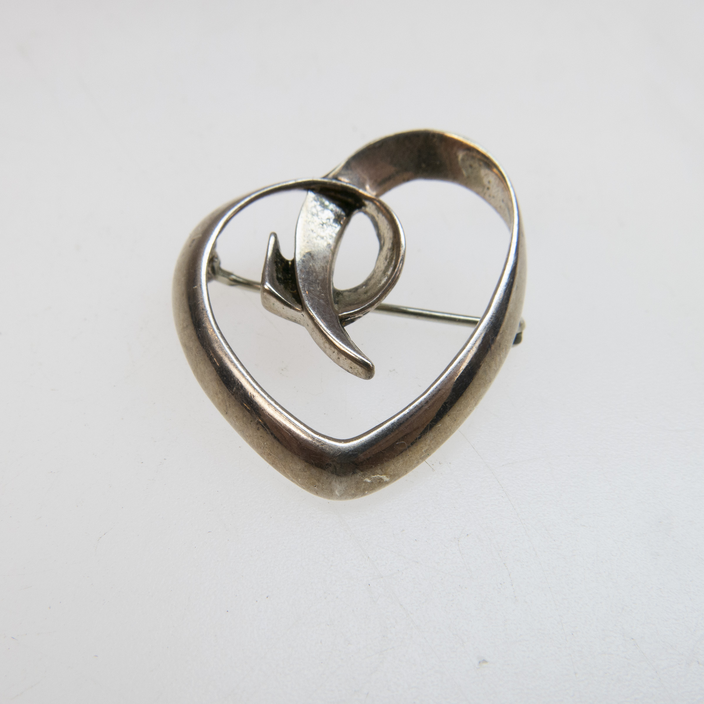 Tiffany & Co. Paloma Picasso Sterling Silver Heart Shaped Pin