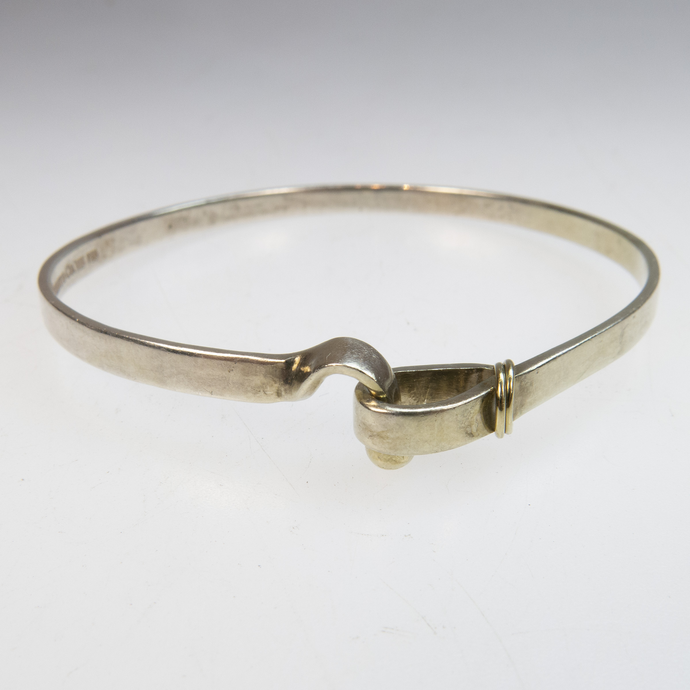 Tiffany & Co Sterling Silver And 18k Yellow Gold Bangle