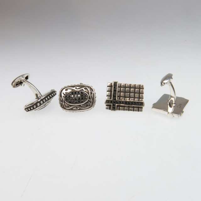 2 Pairs Of Sterling Silver Cufflinks