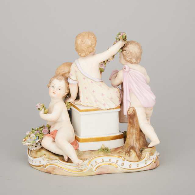 Meissen Figure Group Emblematic of Spring, late 19th century