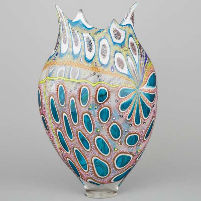 David Patchen (American, b.1966), Glass 'Foglio' Murine Vase, 2012