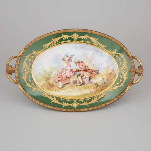 Ormolu Mounted 'Sèvres' Oval Centrepiece, early 20th century