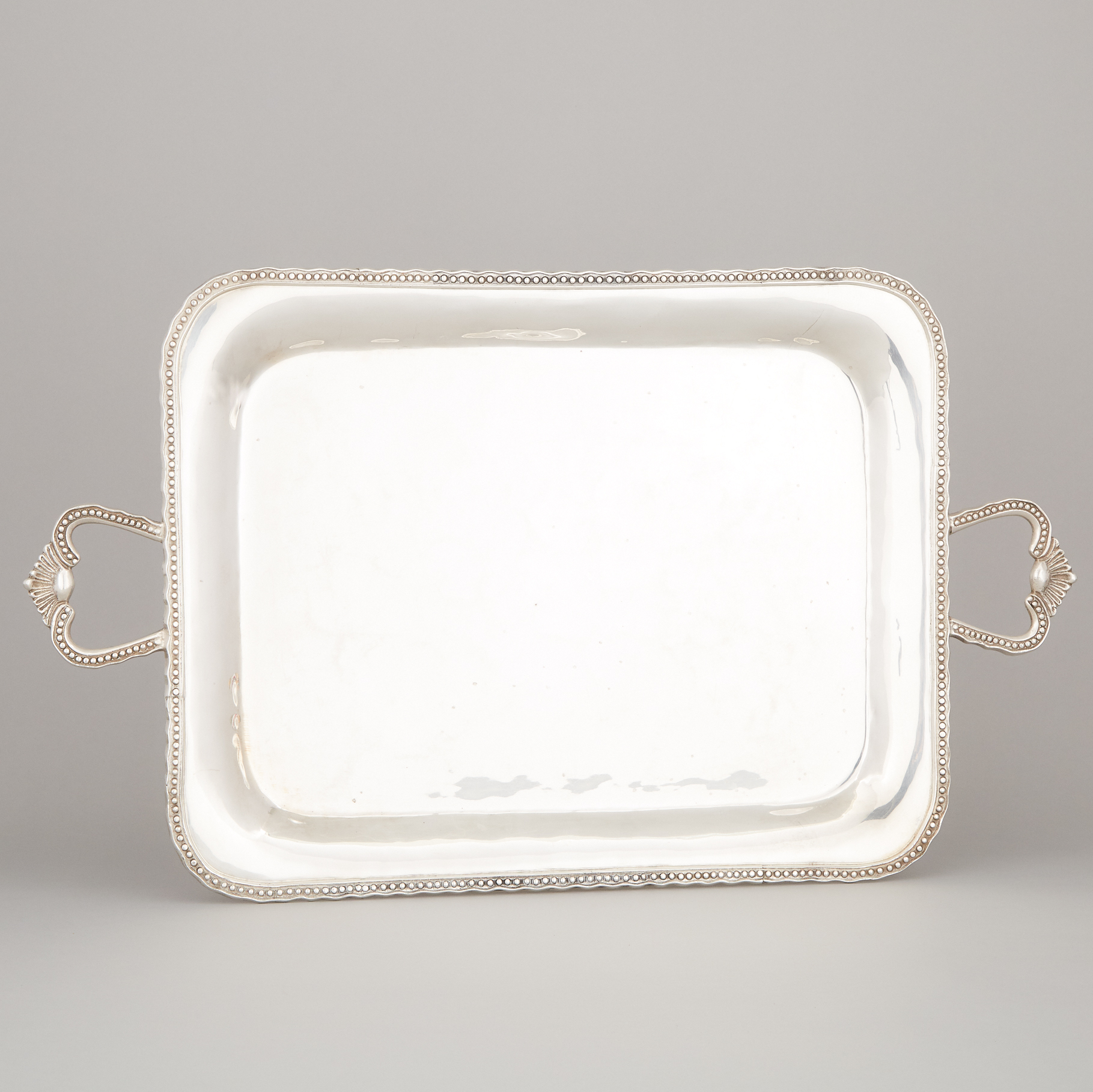 Silver Two-Handled Serving Tray, Le Trianon, possibly Mexican or South American, 20th century