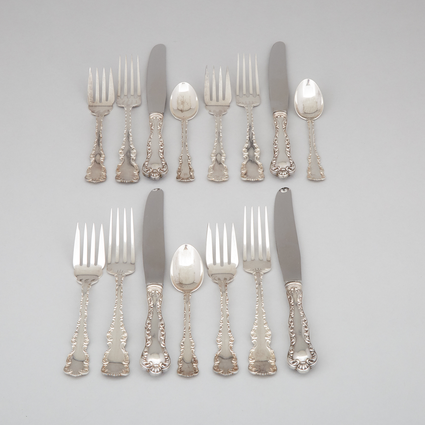 Canadian Silver ‘Louis XV’ Pattern Flatware, Henry Birks & Sons, Montreal, Que., 20th century