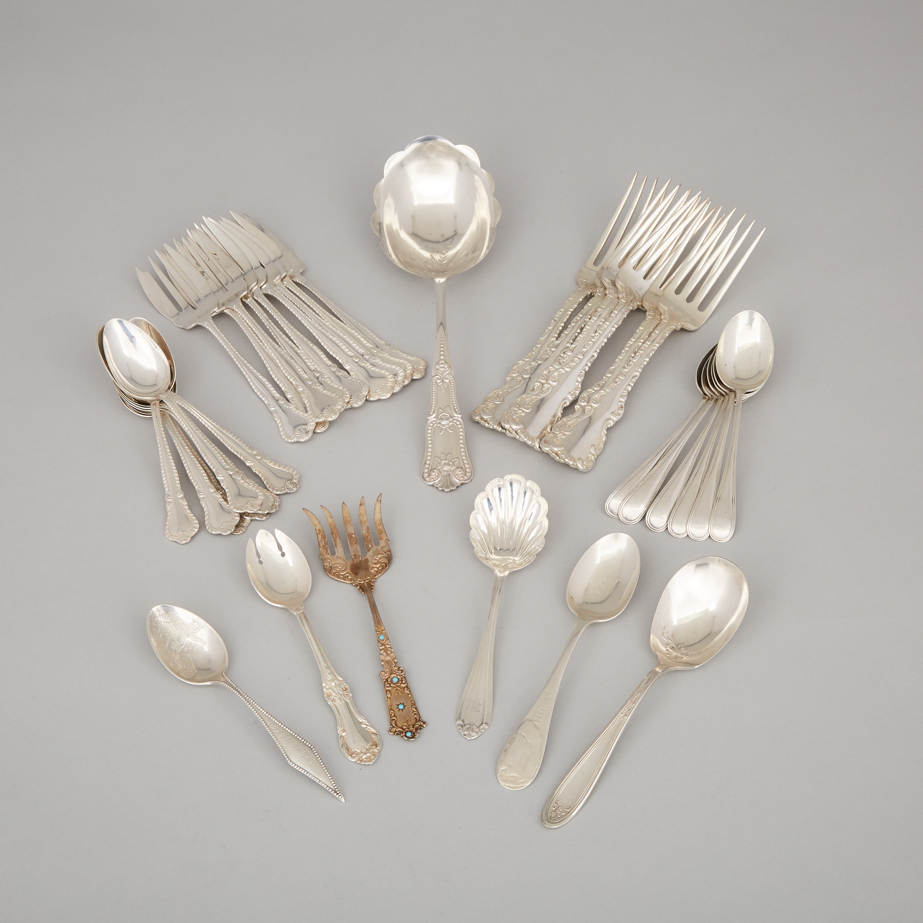Group of North American Silver Flatware, 20th century