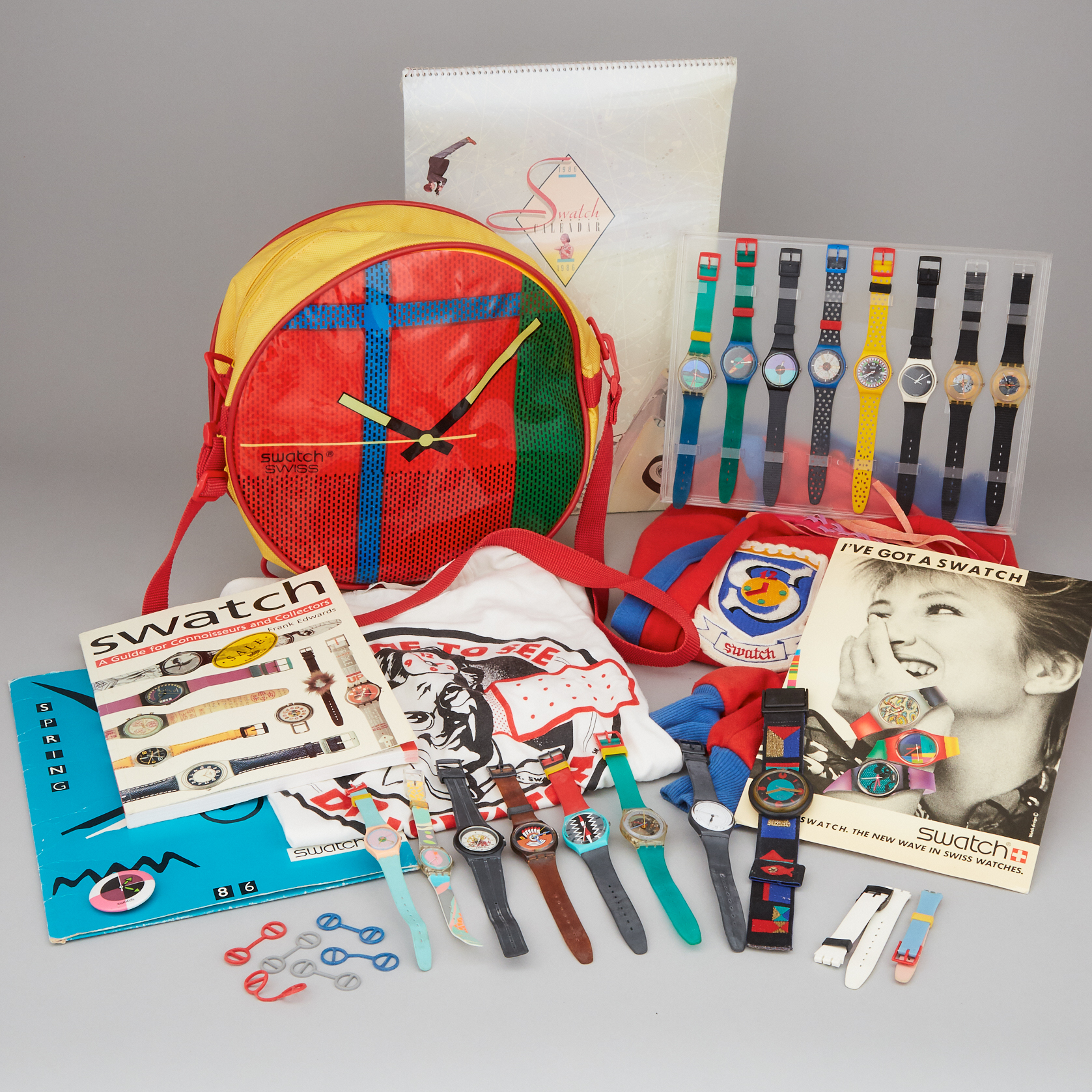 Collection of Swatch Watches and Related Promotional Material, c.1983-1990