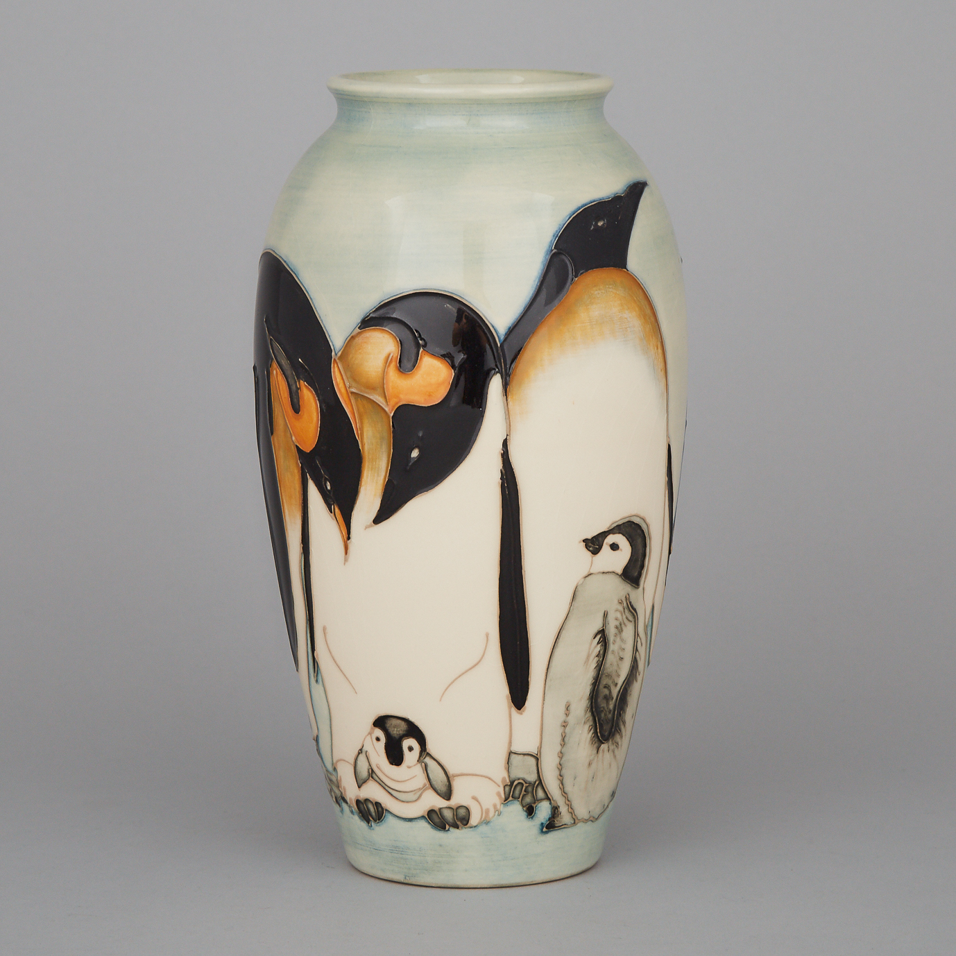Moorcroft Penguins Vase, 29/350, c.1989