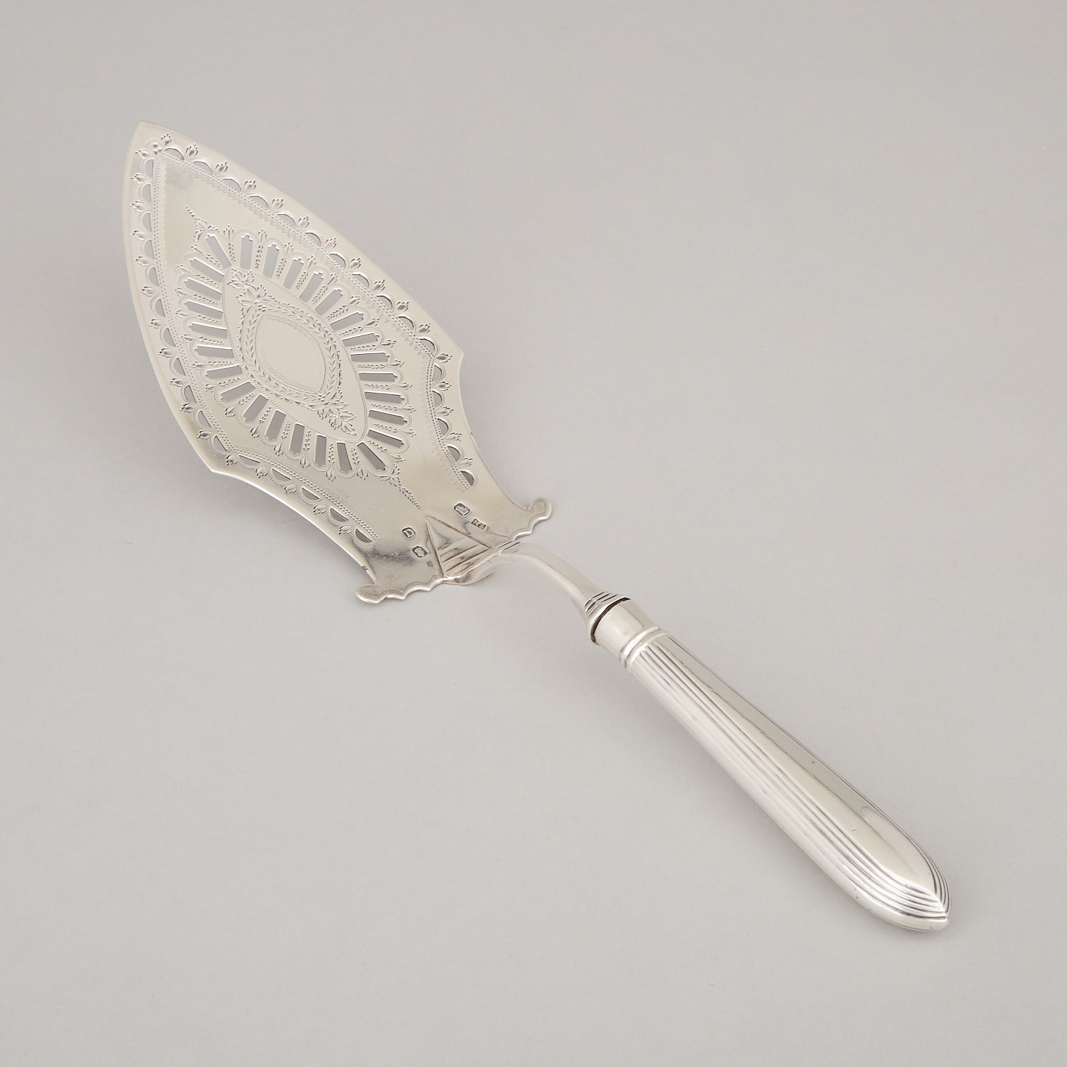 George III Irish Silver Fish Slice, Samuel Neville, Dublin, 1800