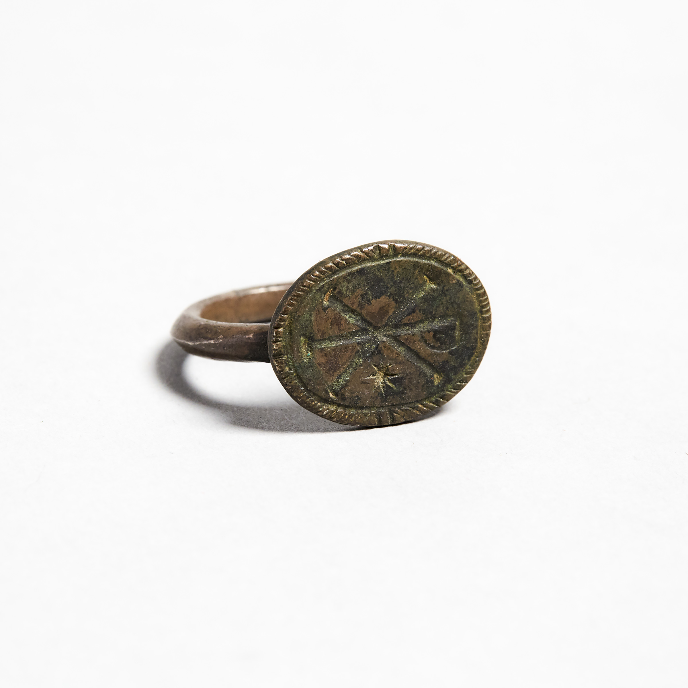Byzantine Silver Chi Rho Ring, 300-500 A.D.