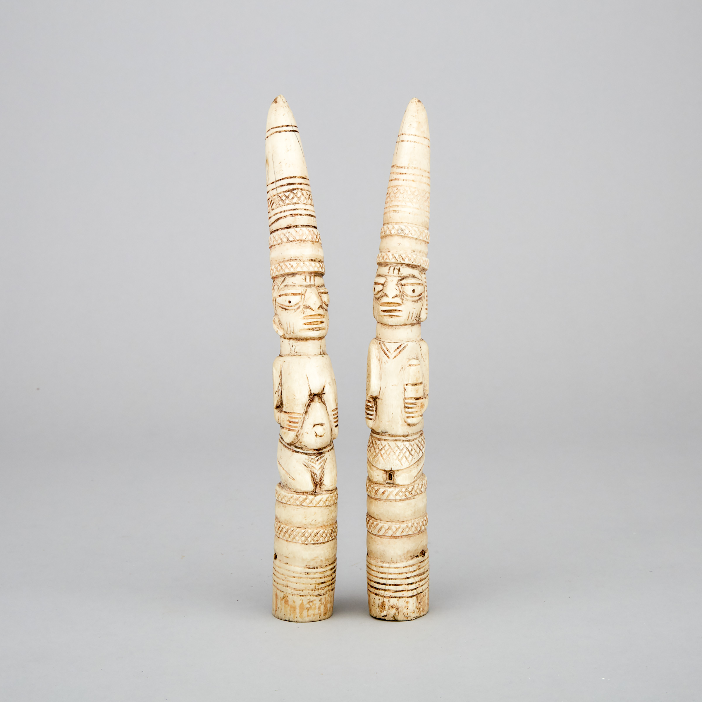 Pair of Yoruba Divination Tappers/Rattles (Iroke Ifa), early 20th century