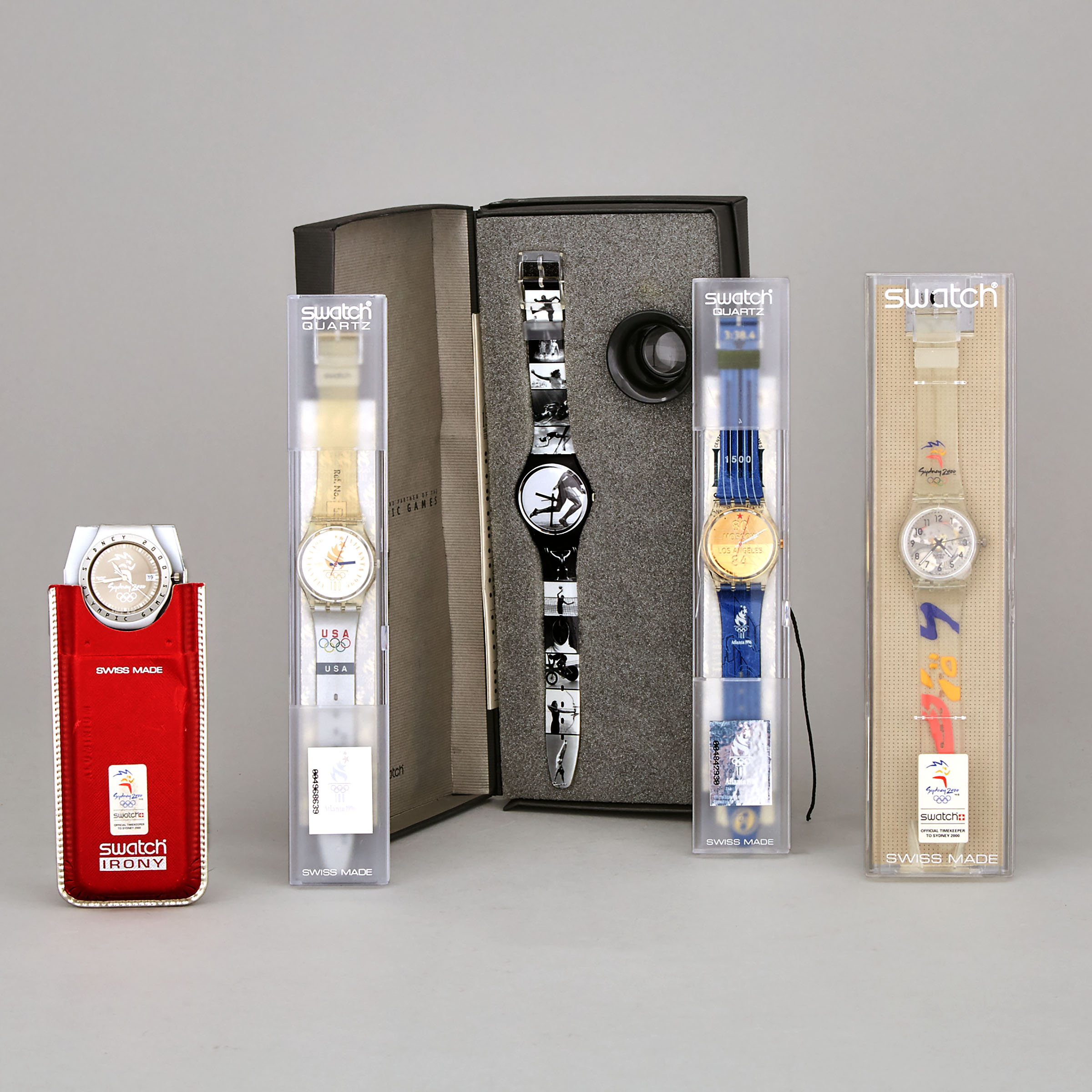 Five Olympic Games Related Swatch Watches, 1996-2000
