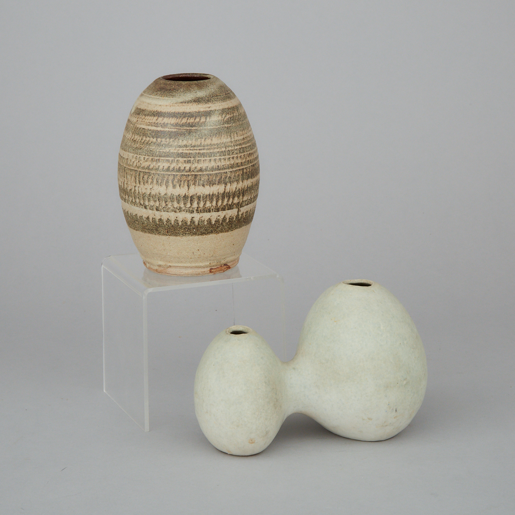 Two Small Ovoid Form Vases, Circa 1960