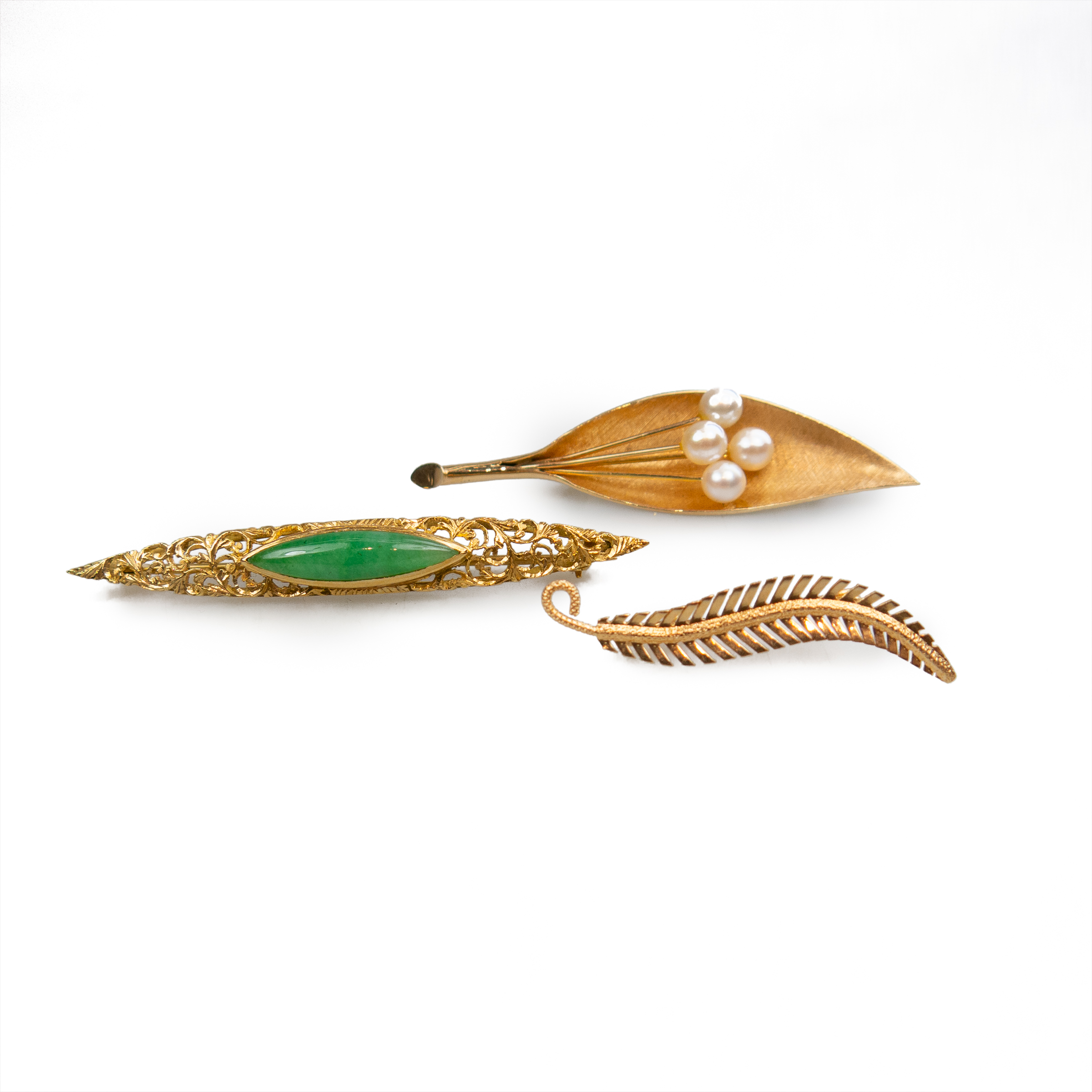 1 x 14k & 2 x 18k Yellow Gold Brooches