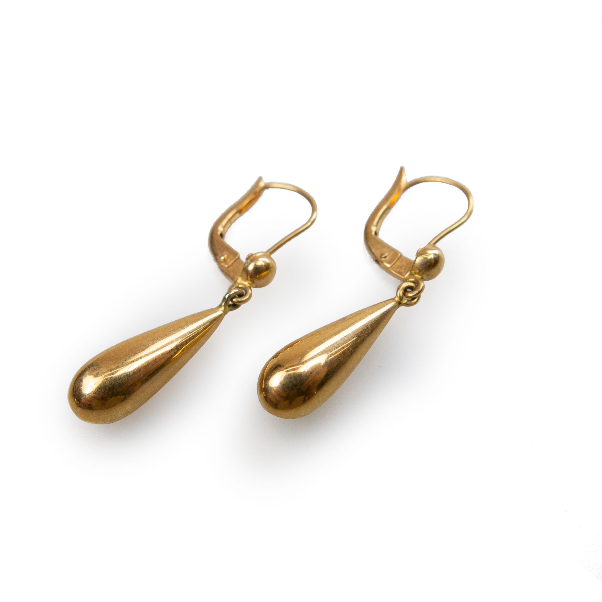 12 x Pairs Of 18k Yellow Gold Drop Earrings