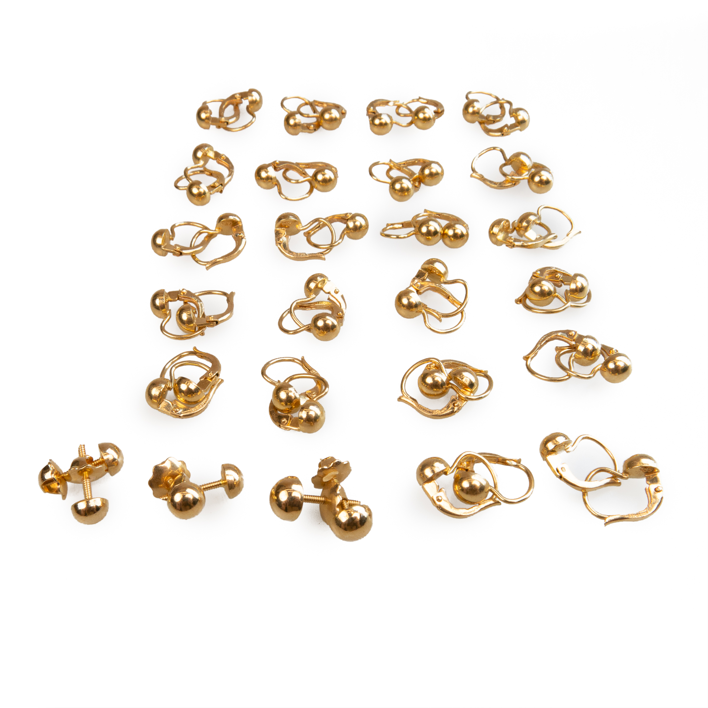 25 x Pairs Of 18k Yellow Gold Earrings
