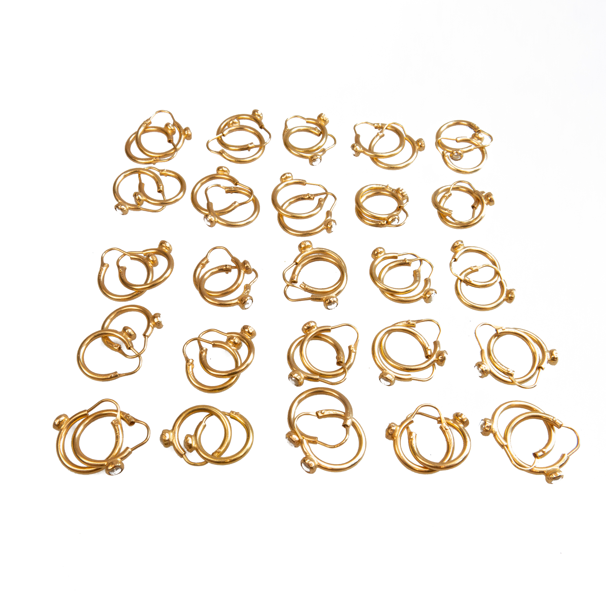 25 x Pairs Of 18k Yellow Gold Hoop Earrings