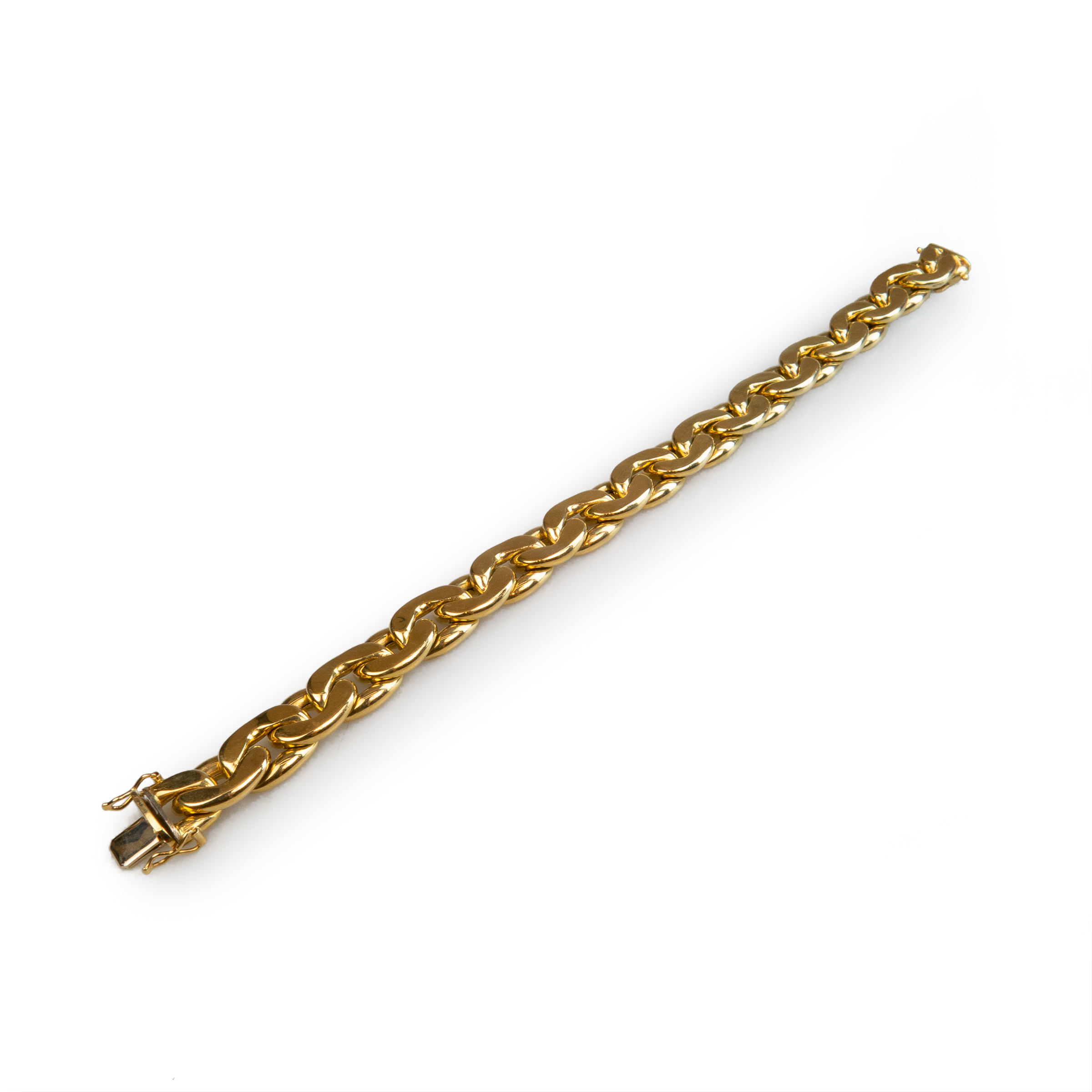 18k Yellow Gold Hollow Link Bracelet