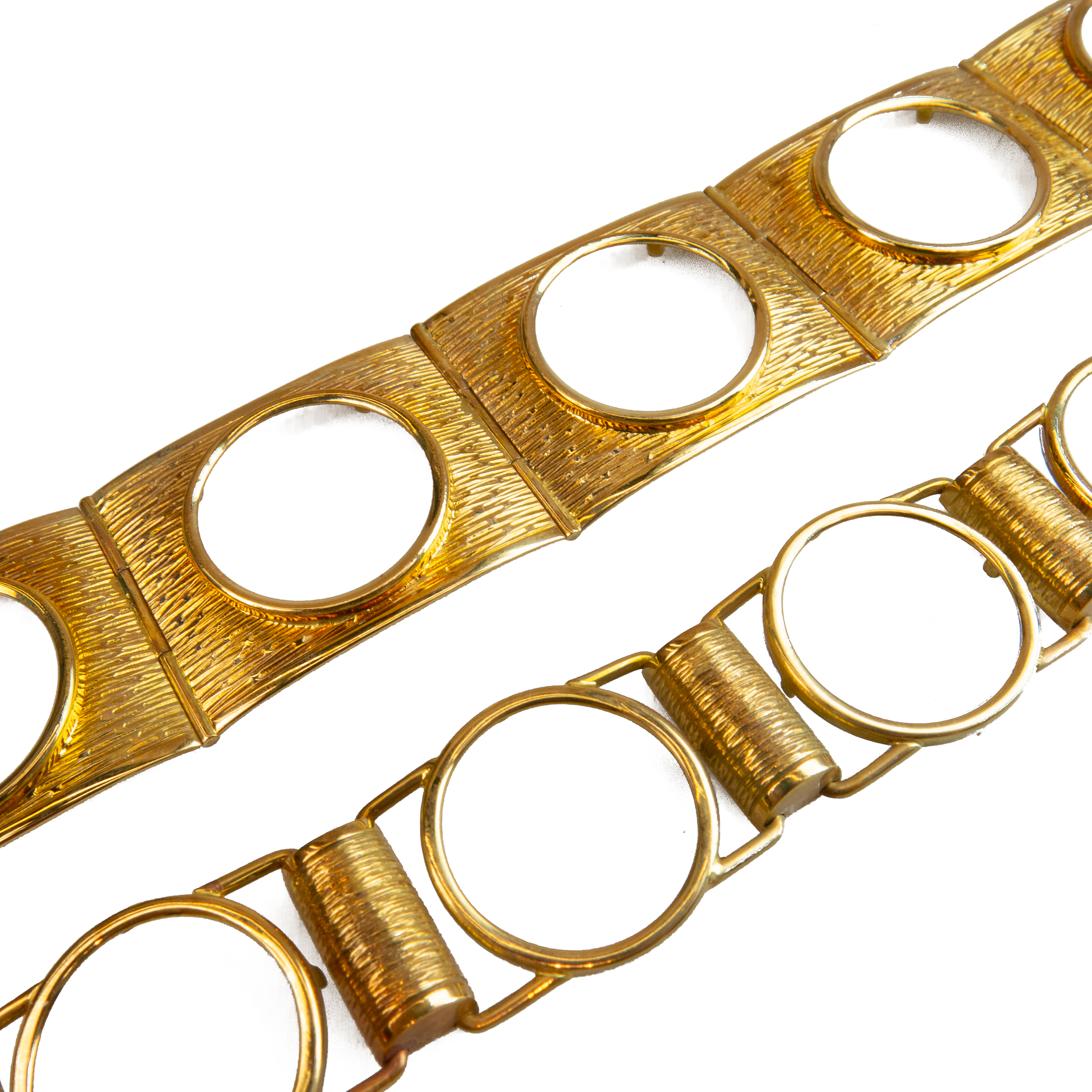 2 x 18k Yellow Gold Coin Frame Bracelets