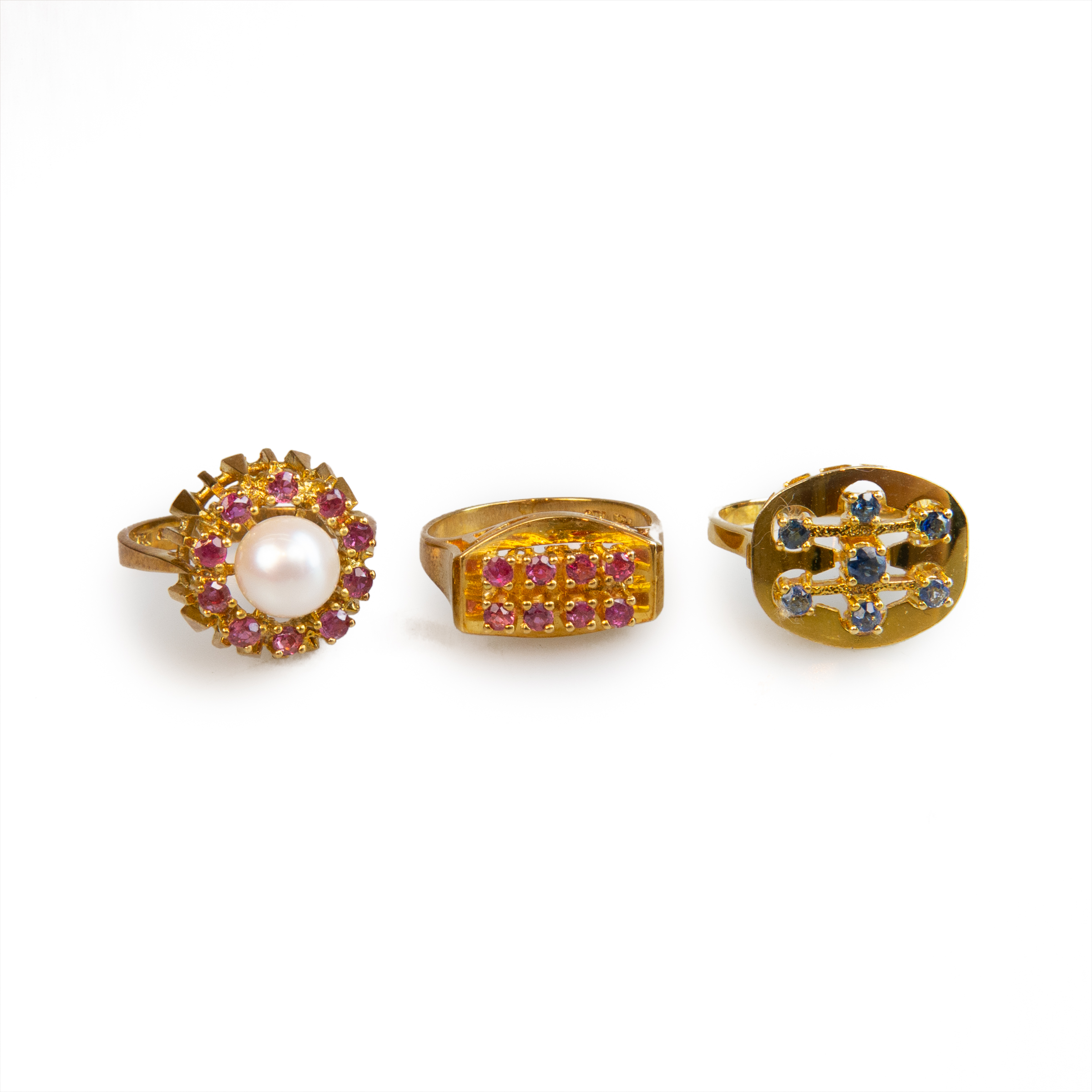 3 x 18k Yellow Gold Rings