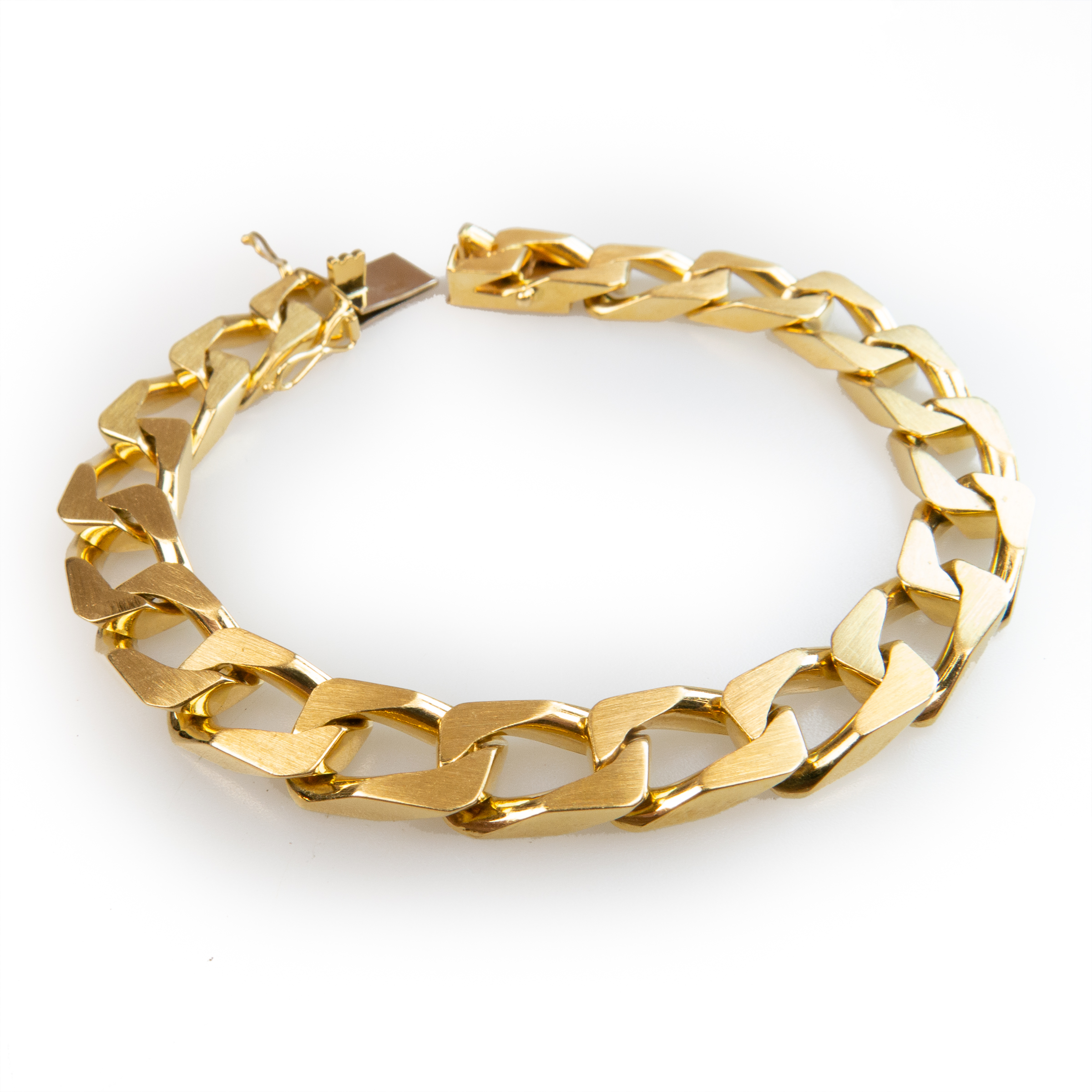 18k Yellow Gold Rectangular Curb Link Bracelet