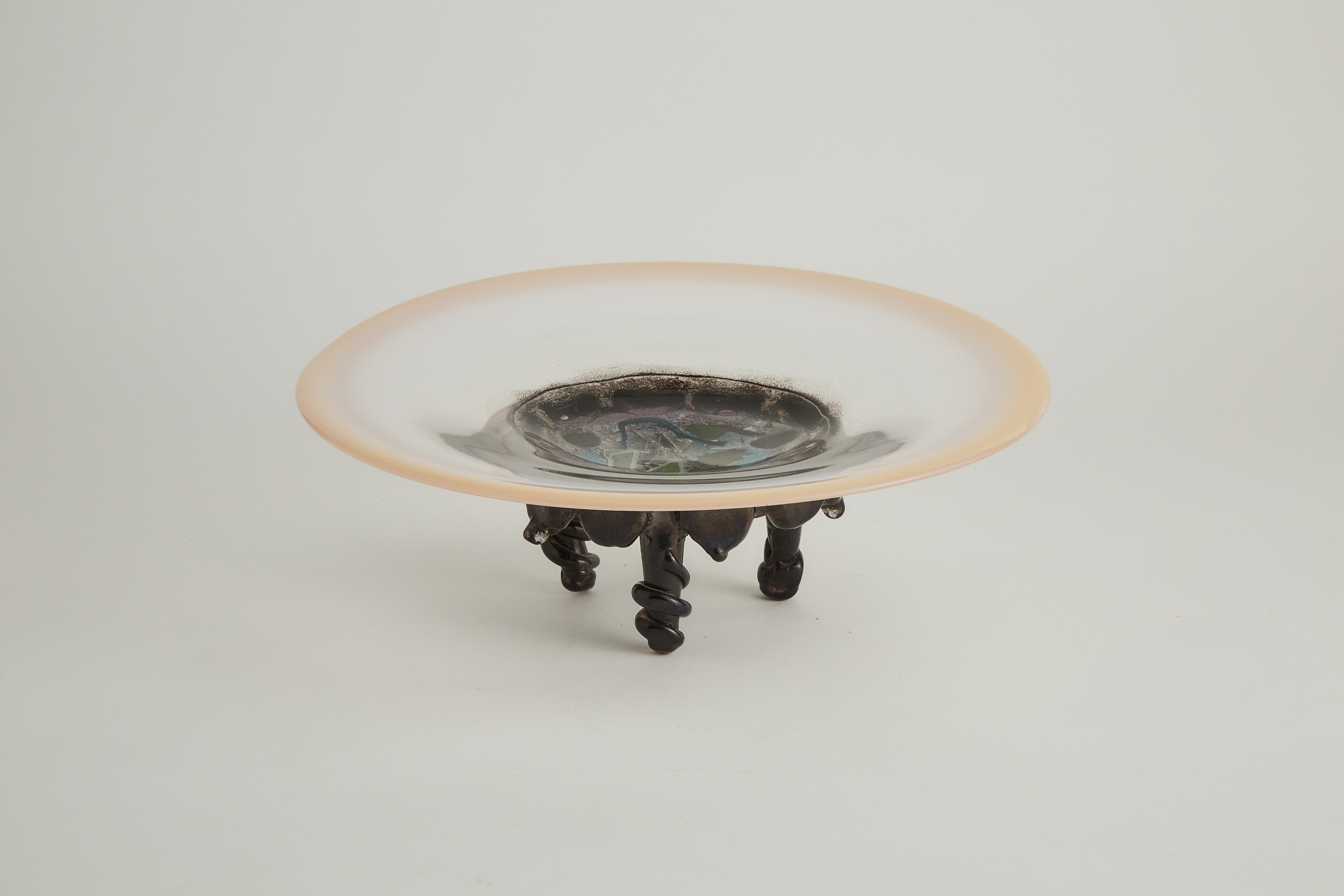 Claire Maunsell (Canadian, b.1956), Tripod Coloured Glass Bowl, 1990