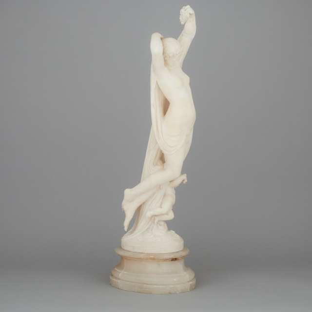 Italian School Alabaster Group of Venus and Cupid, c.1900