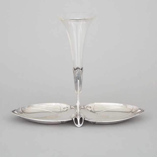 German WMF Silver Plated and Cut Glass Epergne, early 20th century