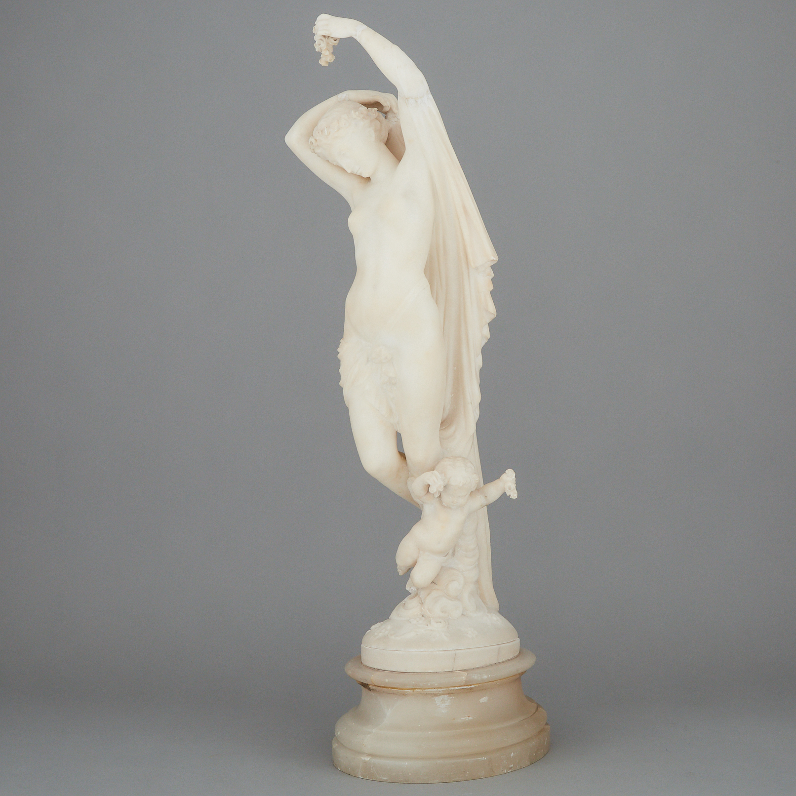 Italian School Alabaster Group of Venus and Cupid, c.1900