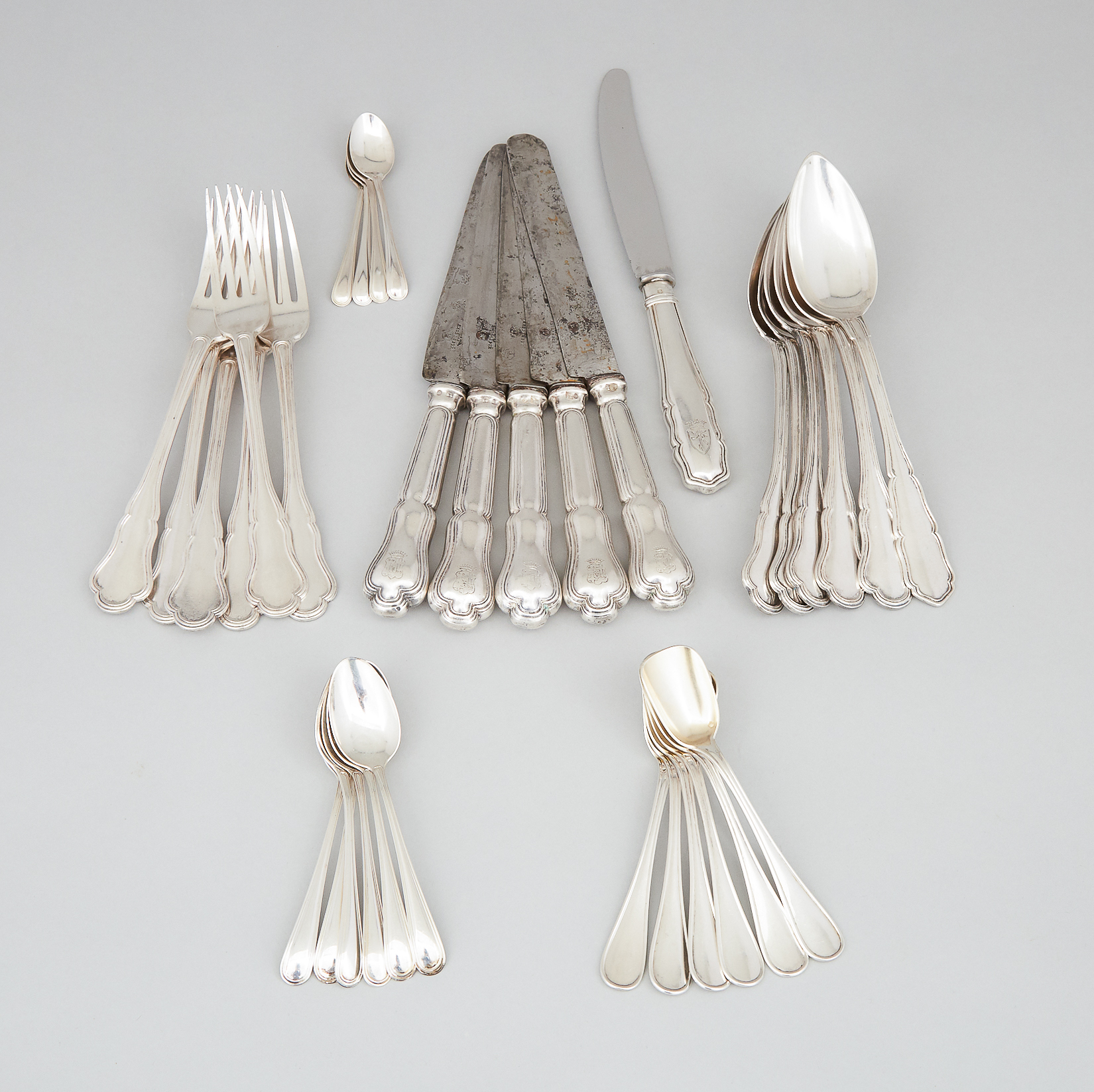 Group of Russian, Austro-Hungarian and North American Silver Flatware, 19th/20th century